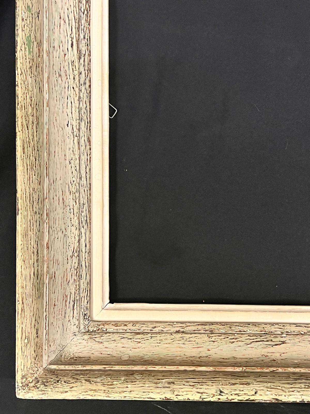 French mid 20th century
Montparnasse style picture frame
Wood and plaster 
Internal measurement (to house painting or mirror): 18 x 15 inches
Overal outer measurements: 24 x 21 inches
Provenance: from a collection in Paris
Condition: all old picture