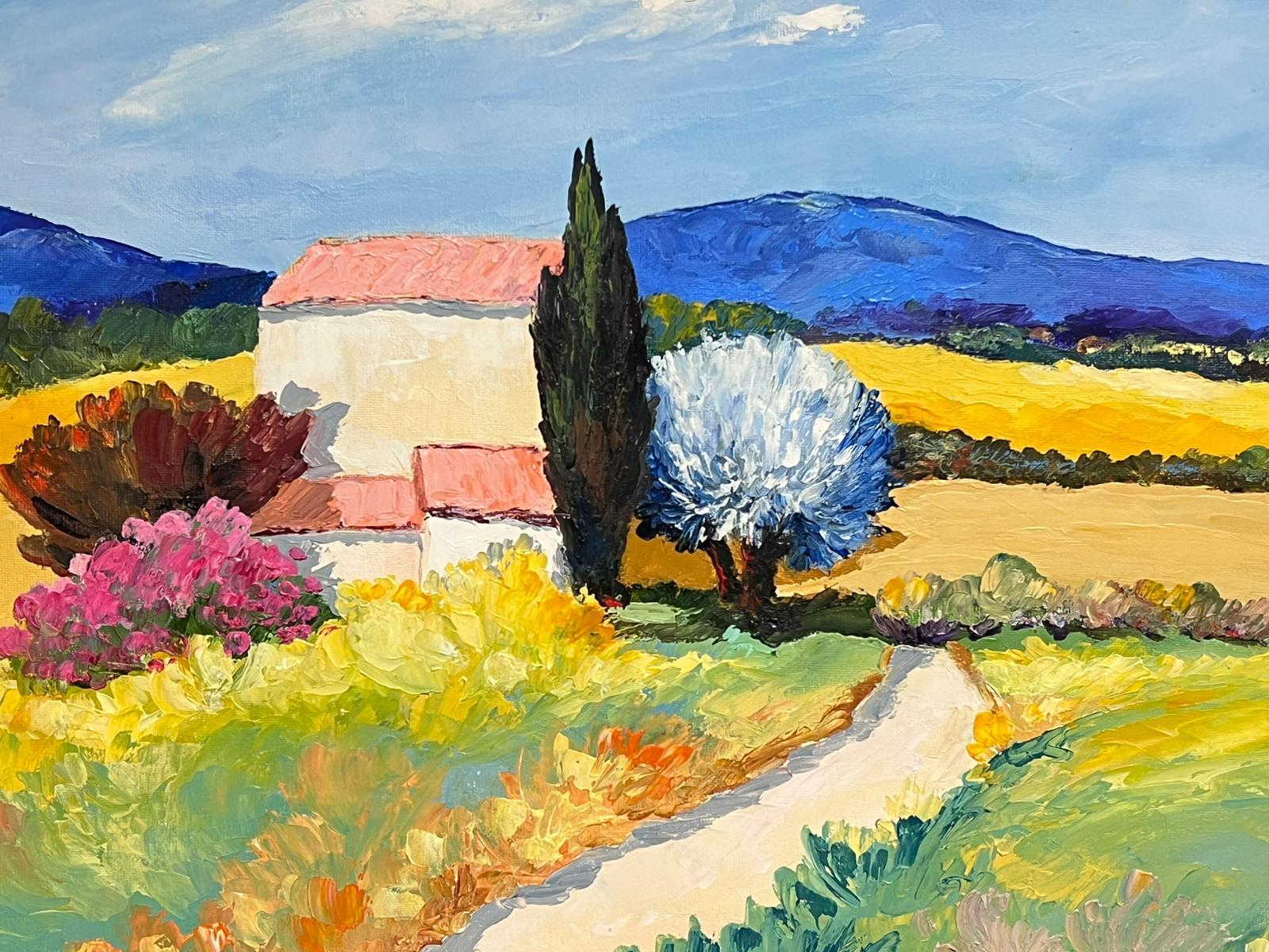 The Little House in Provence Signed Original French Modernist Oil Painting For Sale 1