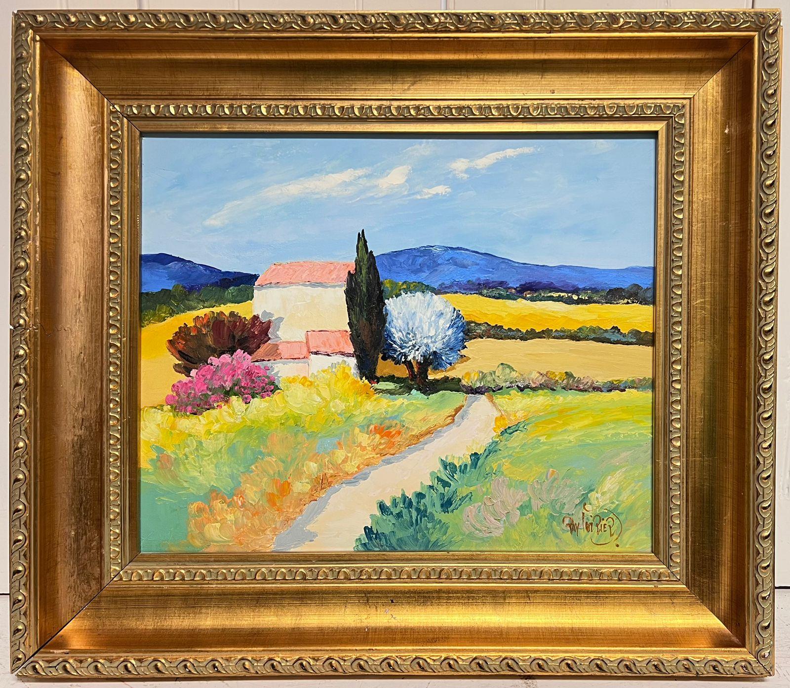 French School  Landscape Painting - The Little House in Provence Signed Original French Modernist Oil Painting