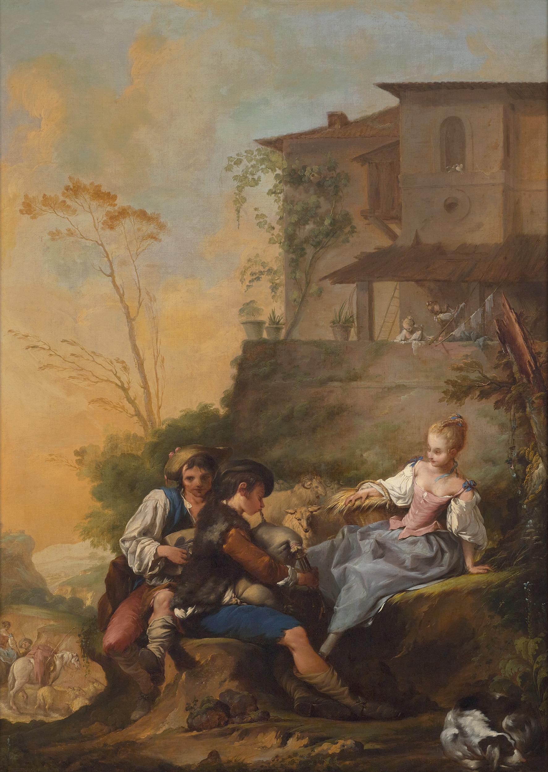 French School Courting Pastoral Scenes, 18th Century For Sale 5