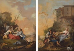 French School Courting Pastoral Scenes, 18th Century