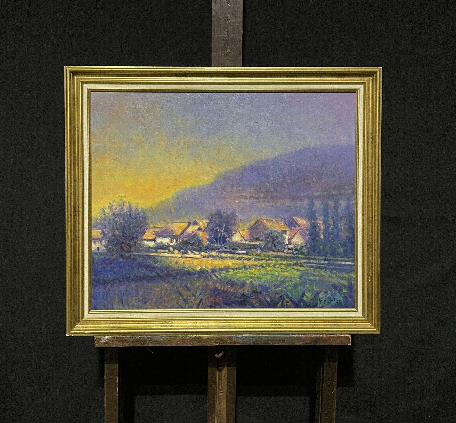 Large French Post-Impressionist Signed Oil Shimmering Light Provence Landscape - Painting by Unknown