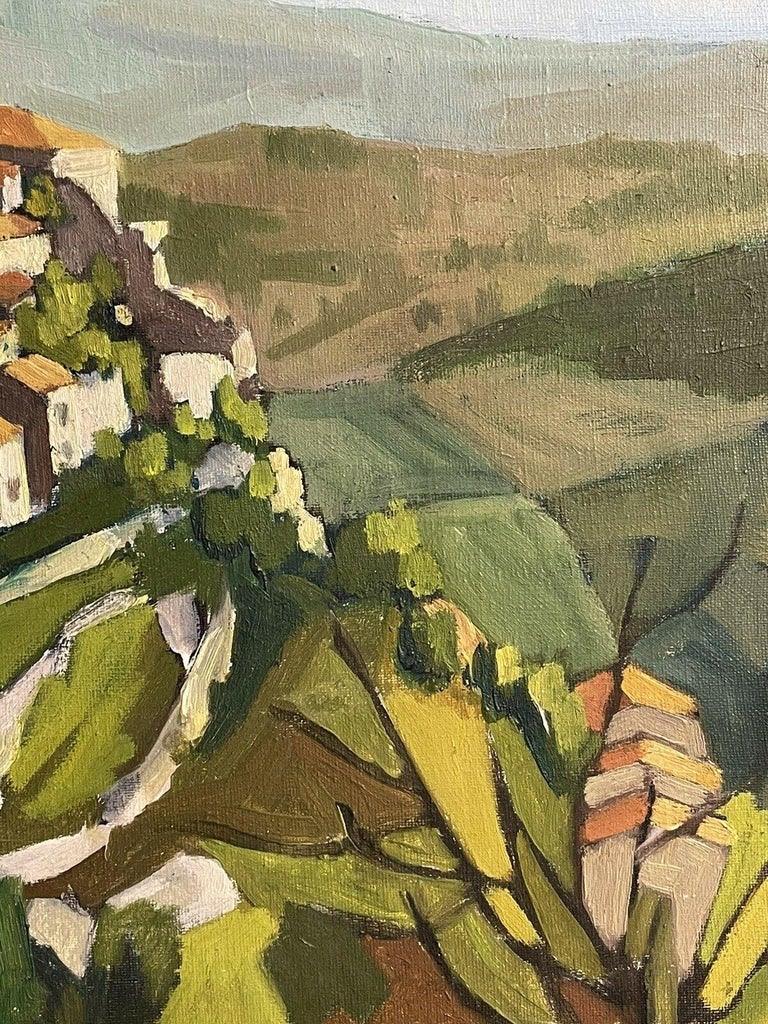 Artist/ School: French School, mid 20th century. The work has some areas of cubism influence in terms of its 'block colours'.

Title: Gordes, the Luberon, Provence.

One of the prettiest villages in Provence (one of the 'Plus Beaux Villages'),