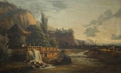 FRENCH SCHOOL circa 1820 19th century " People near a Lock "
