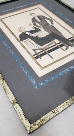 French School "L 'Homme Chic" Mens Fashion Original Pochoir Print, circa 1930