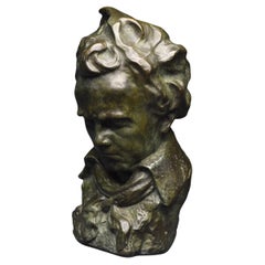 French School, Late 19th, Early 20th Century, Bronze Bust of Beethoven