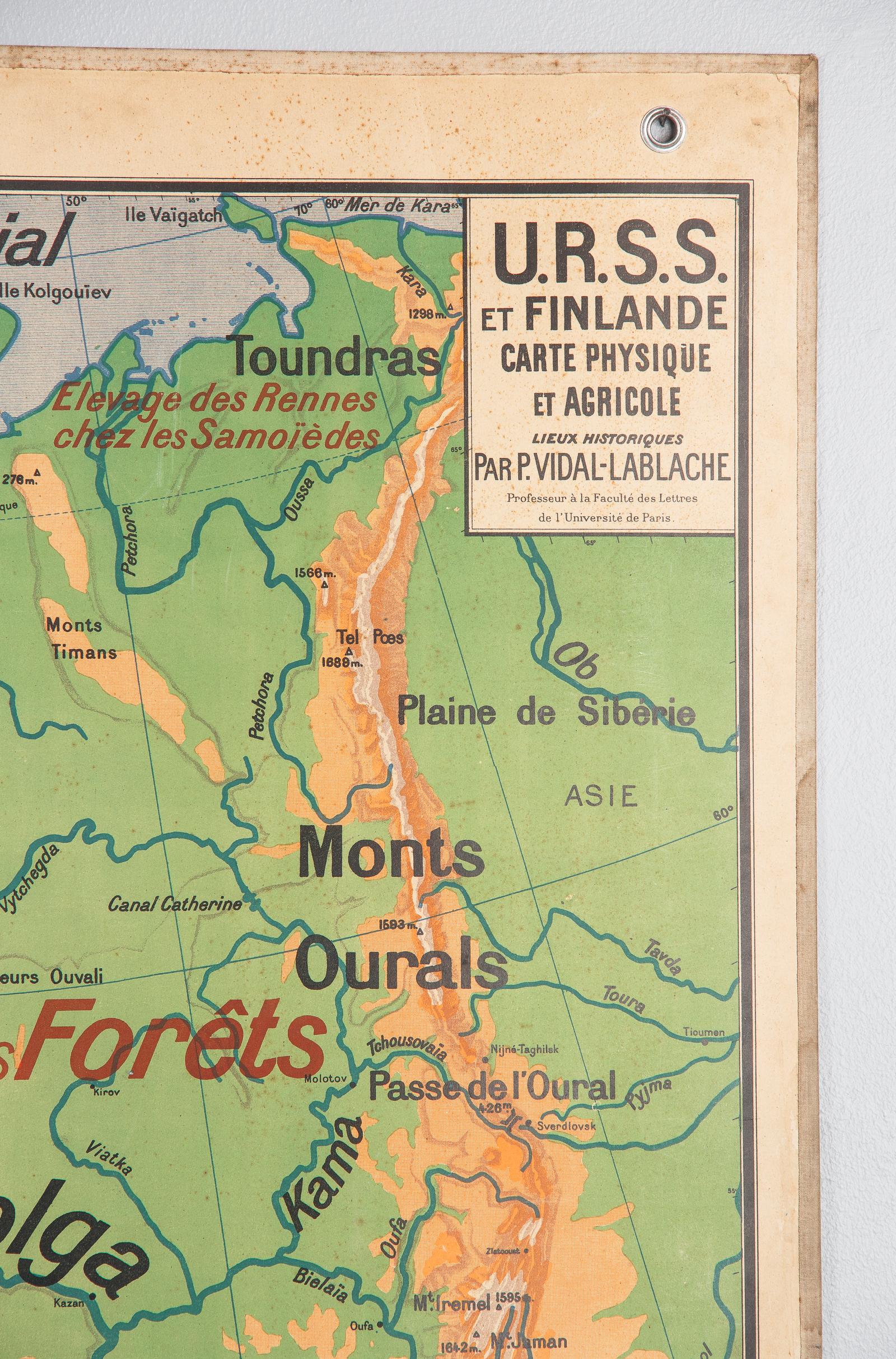 French School Map of Soviet Union and Finland, 1940s 6