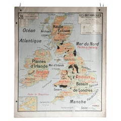 French School Map of Uk, Double-Sided