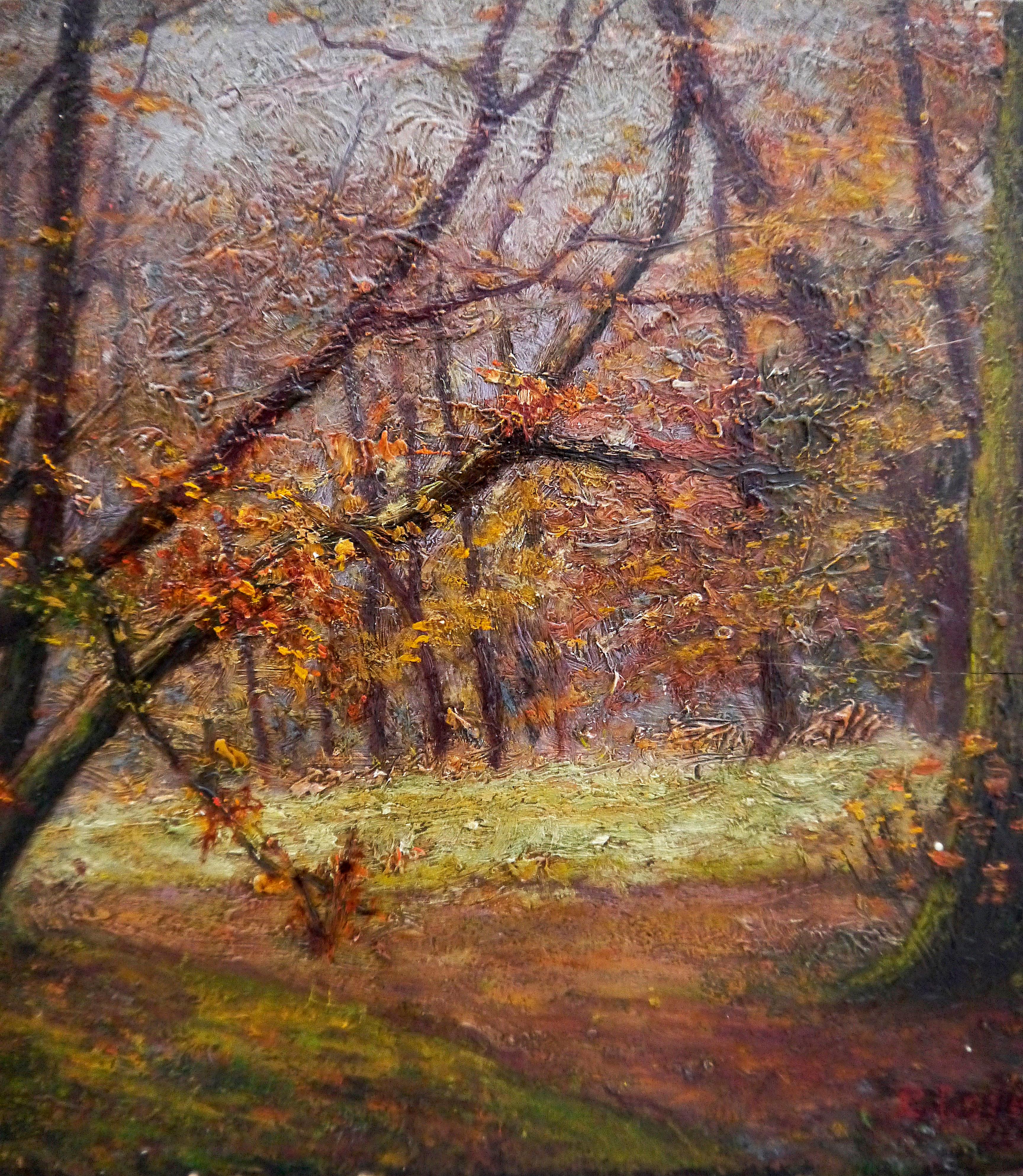 Pintura de paisaje de la escuela francesa del siglo XIX Firmado - Painting Tonalista de French School Masters
