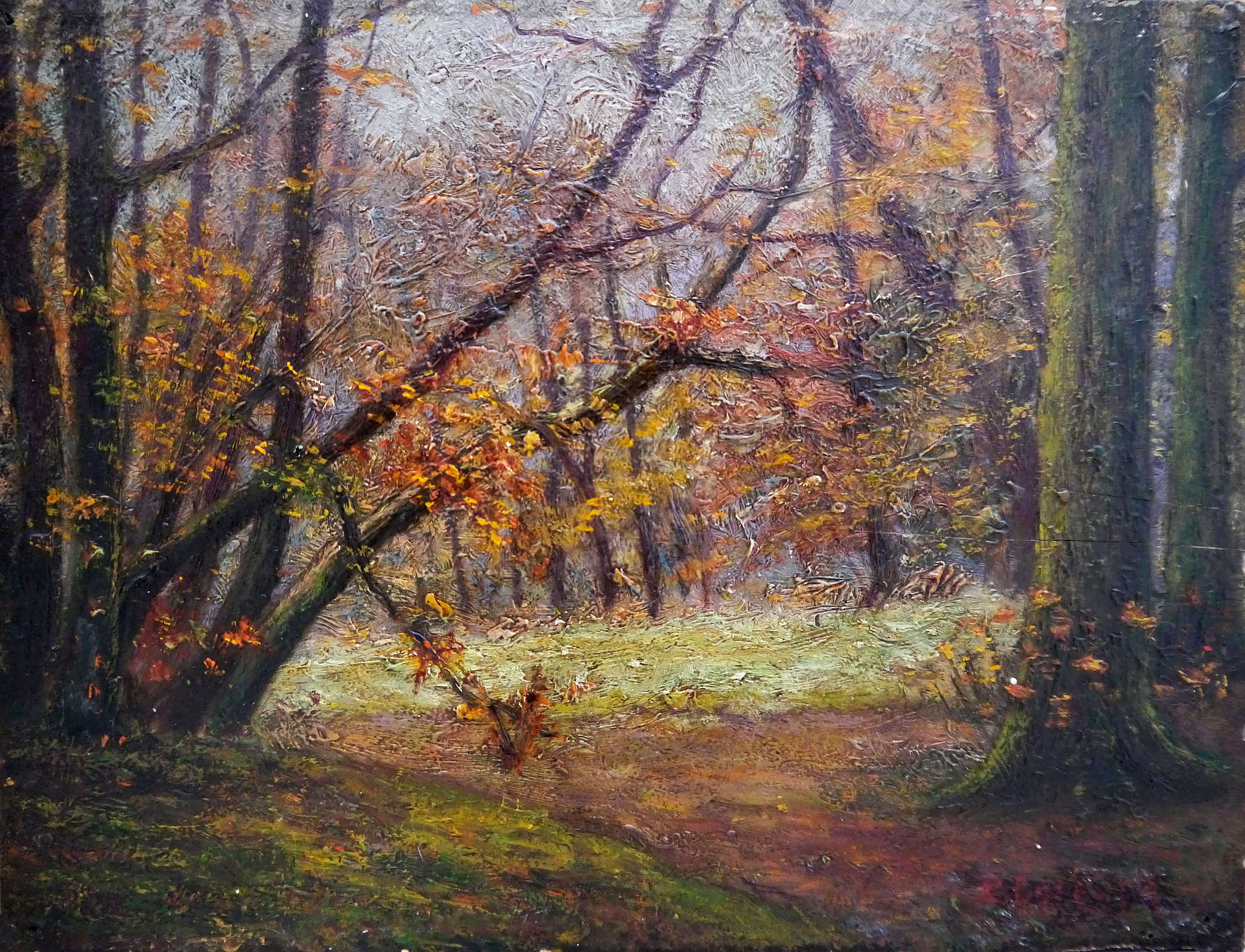 Pintura de paisaje de la escuela francesa del siglo XIX Firmado 4