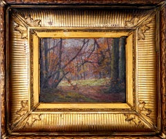 Pintura de paisaje de la escuela francesa del siglo XIX Firmado
