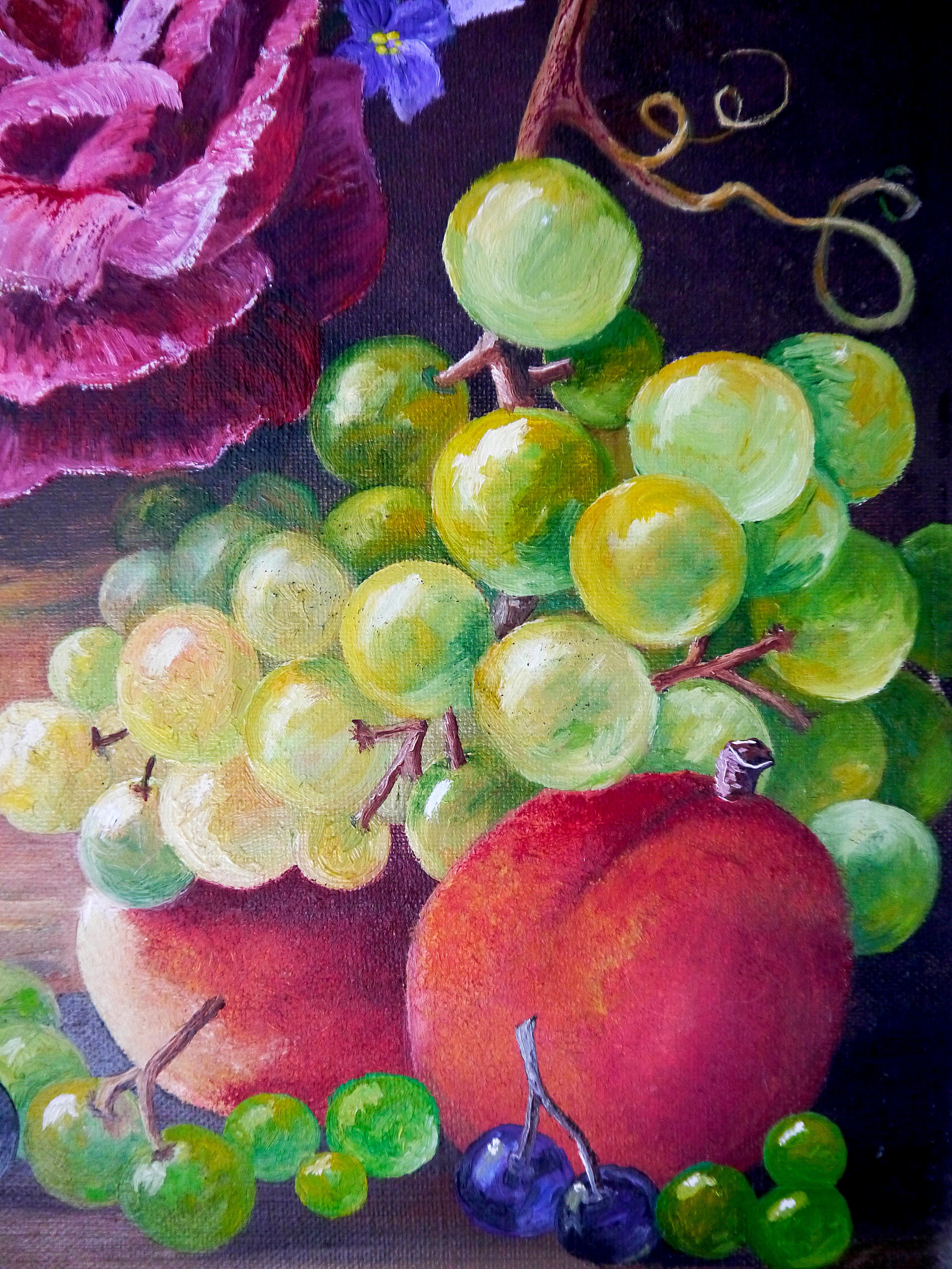 Pittura ad olio firmata Scuola Francese Impressionista Floreale Certificato incluso - Still-Life Painting Nero di French School Masters