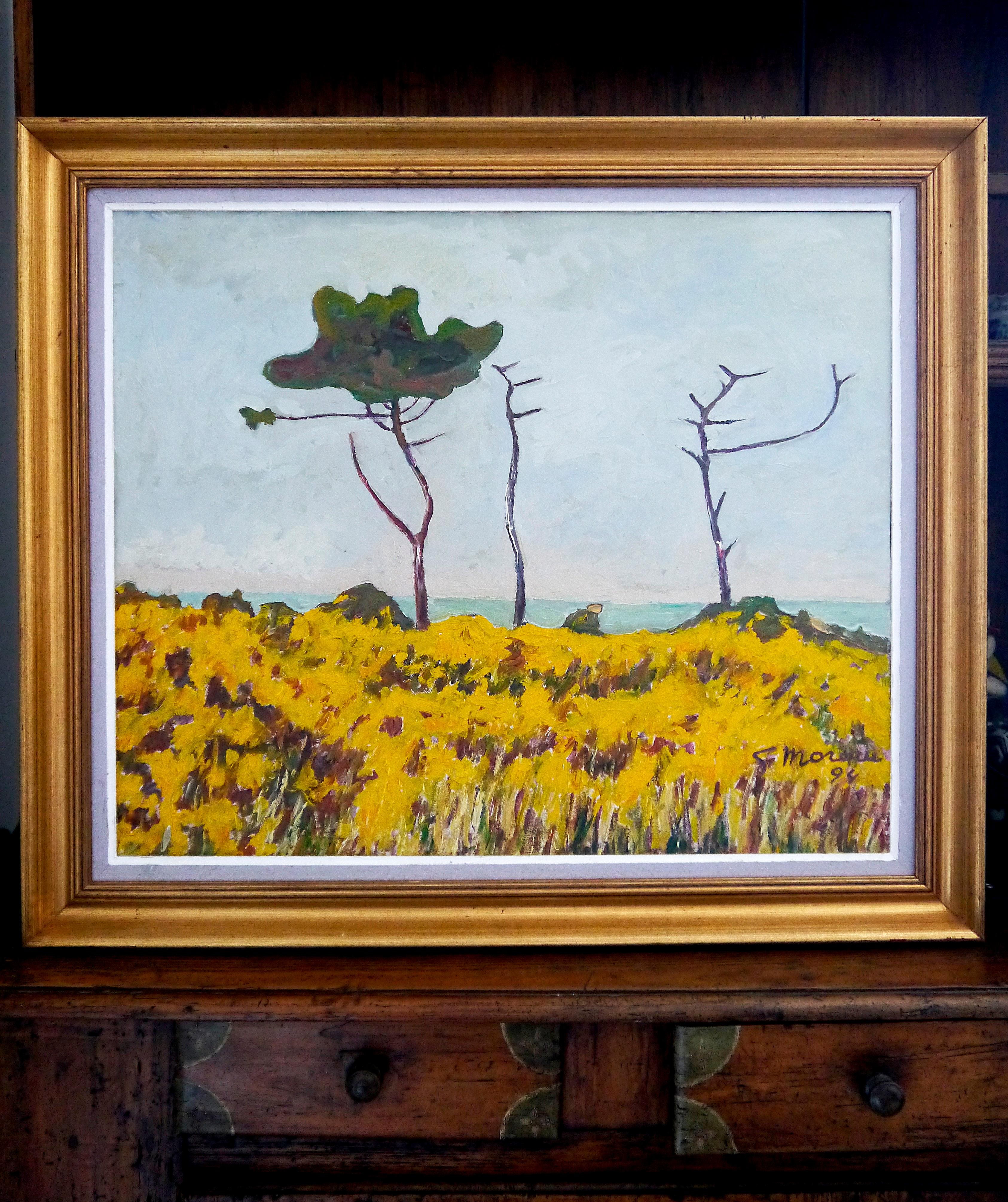 Impressionistische Landschaft der Französischen Schule, signiertes Ölgemälde LARGE-Format im Angebot 6