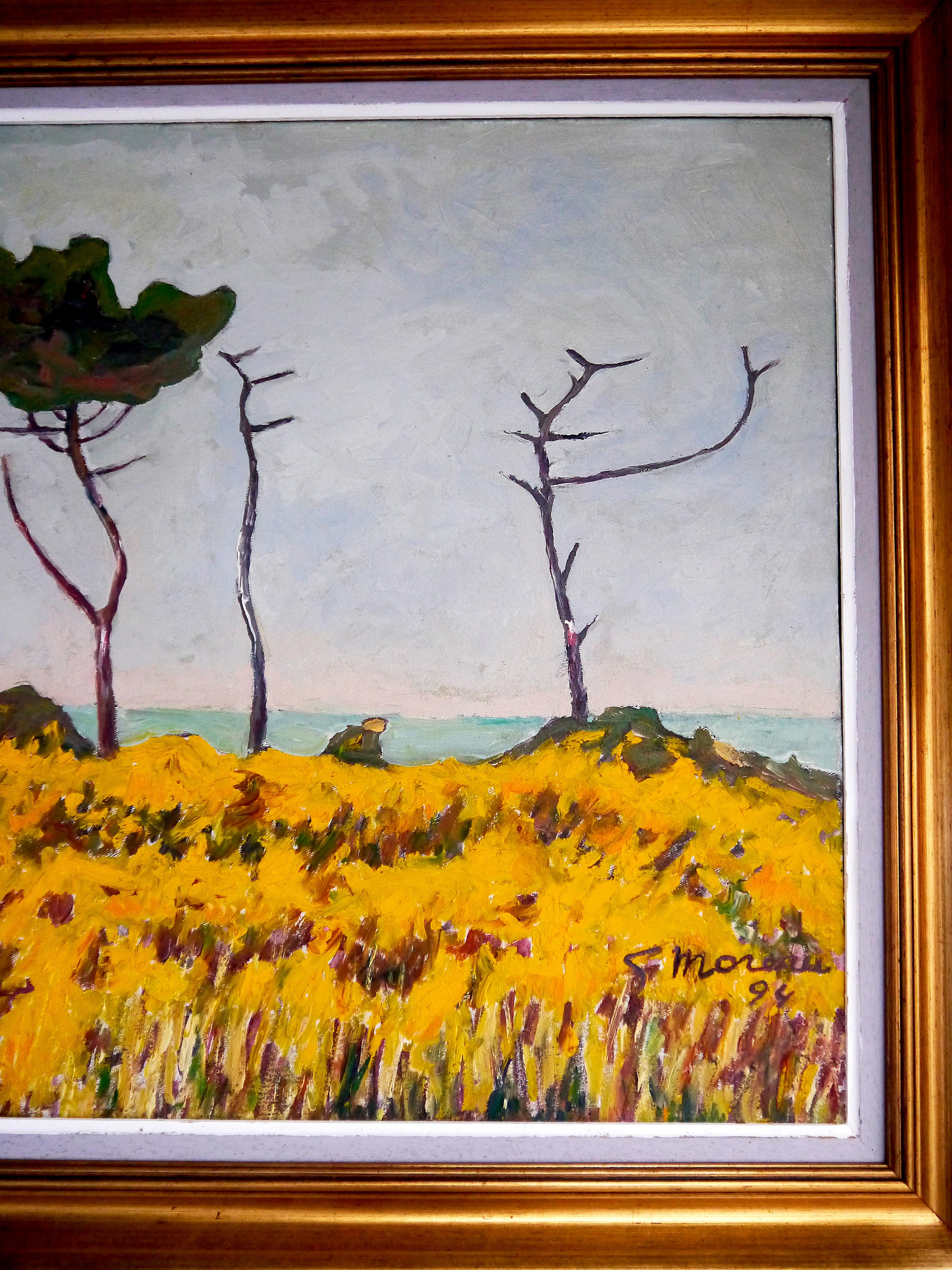 Impressionistische Landschaft der Französischen Schule, signiertes Ölgemälde LARGE-Format im Angebot 3