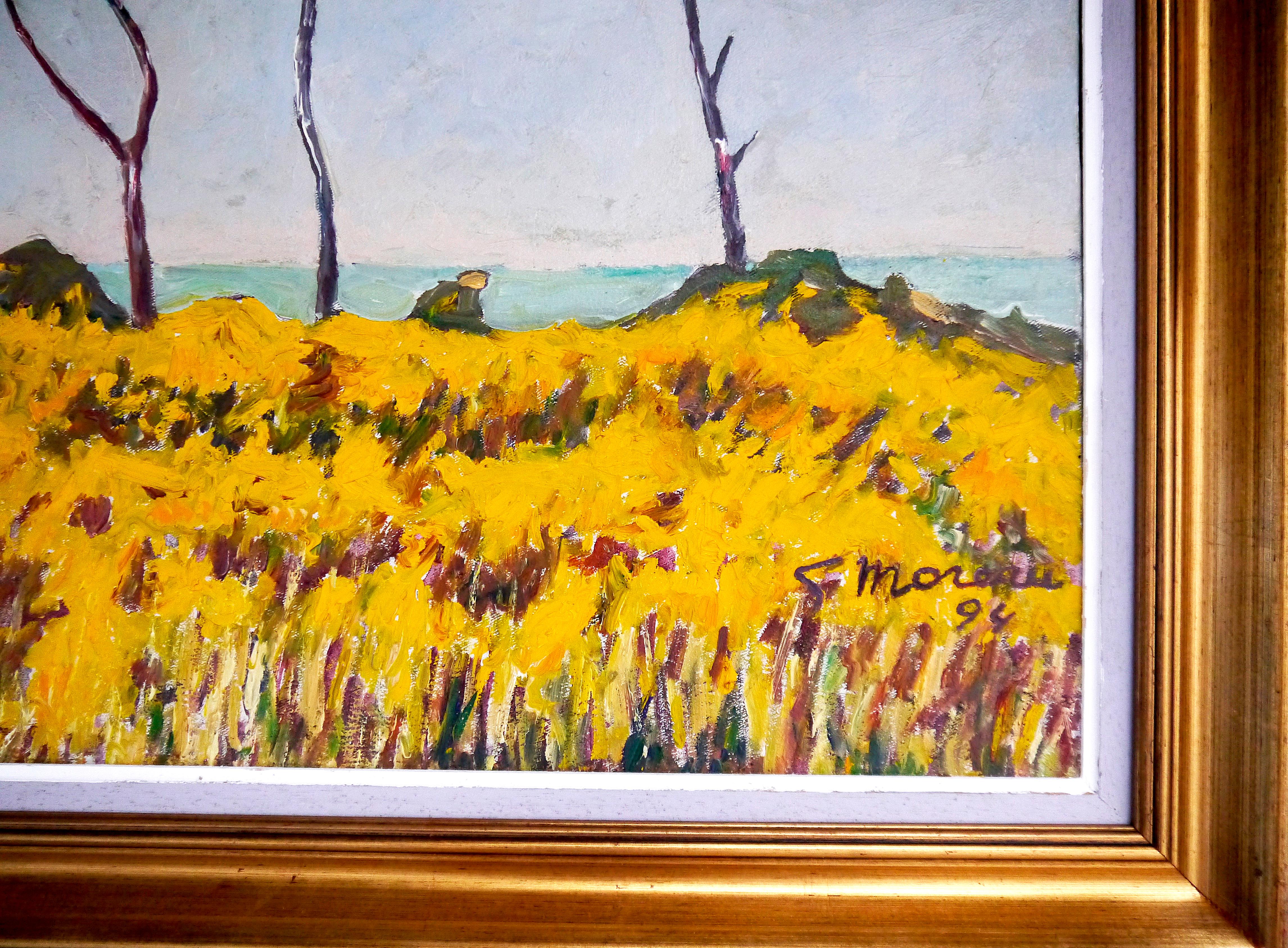 Impressionistische Landschaft der Französischen Schule, signiertes Ölgemälde LARGE-Format im Angebot 4