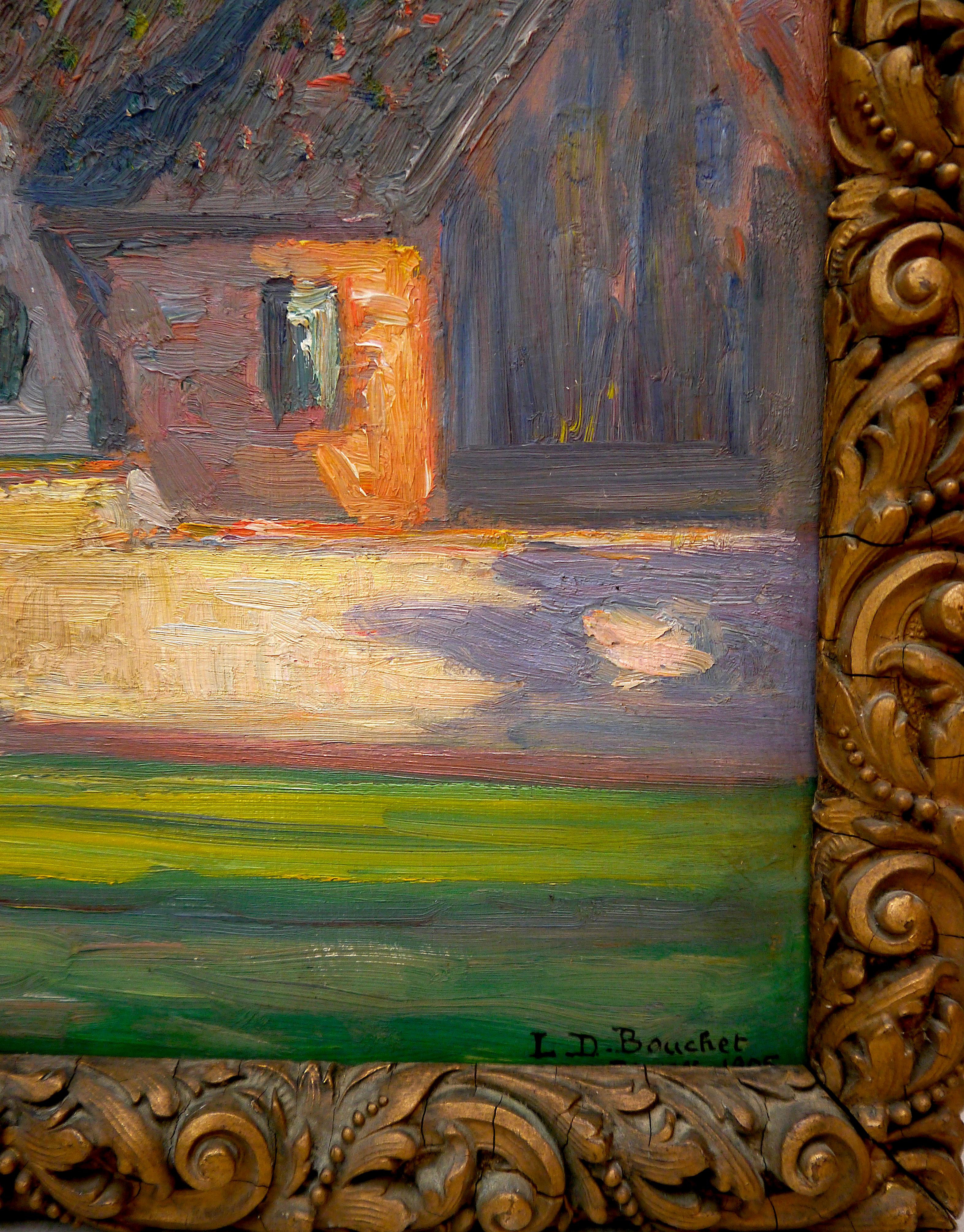 French School Impressionist Landscape Signed high texture For Sale 10