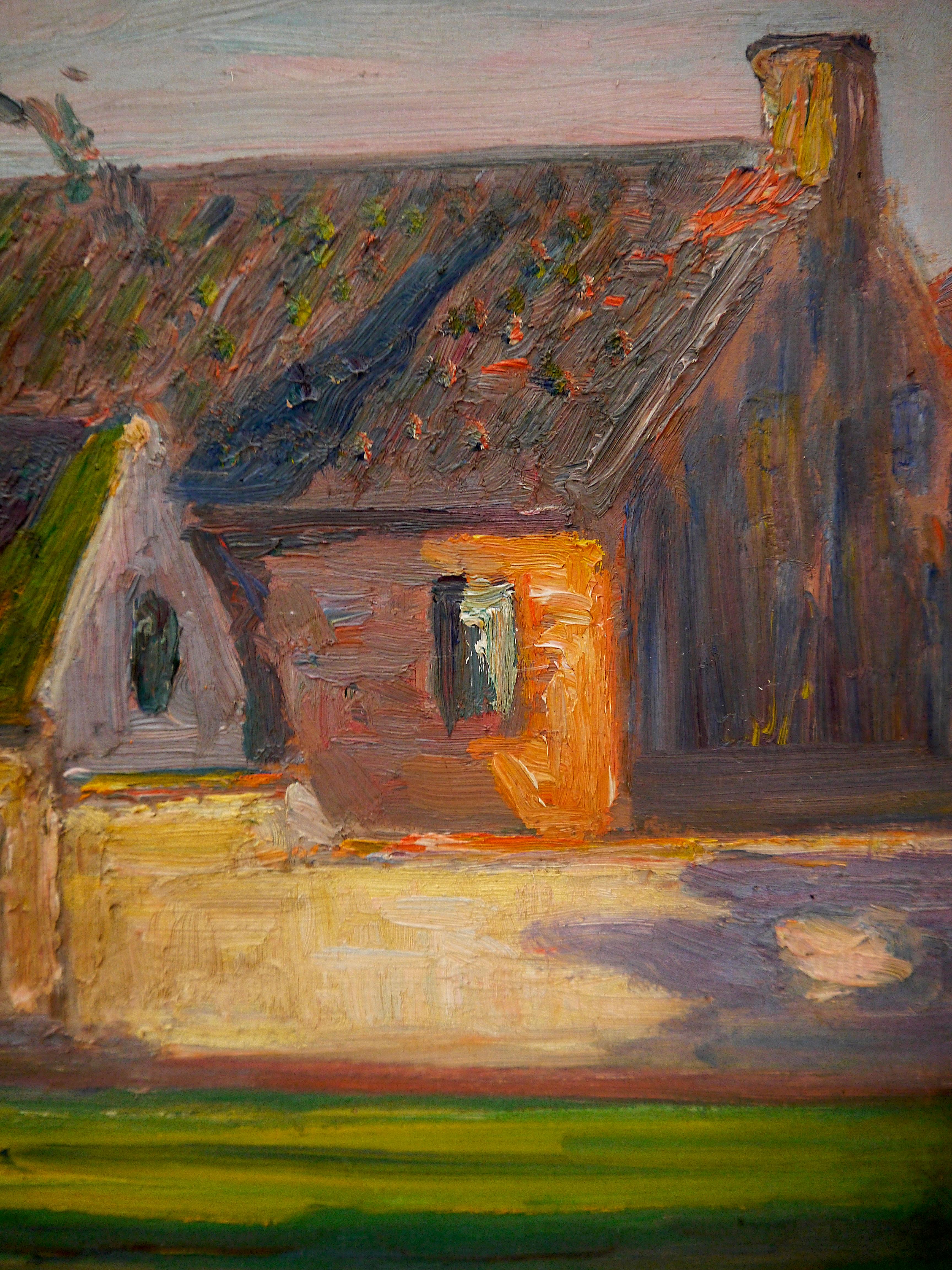 French School Impressionist Landscape Signed high texture - Painting by French School Masters