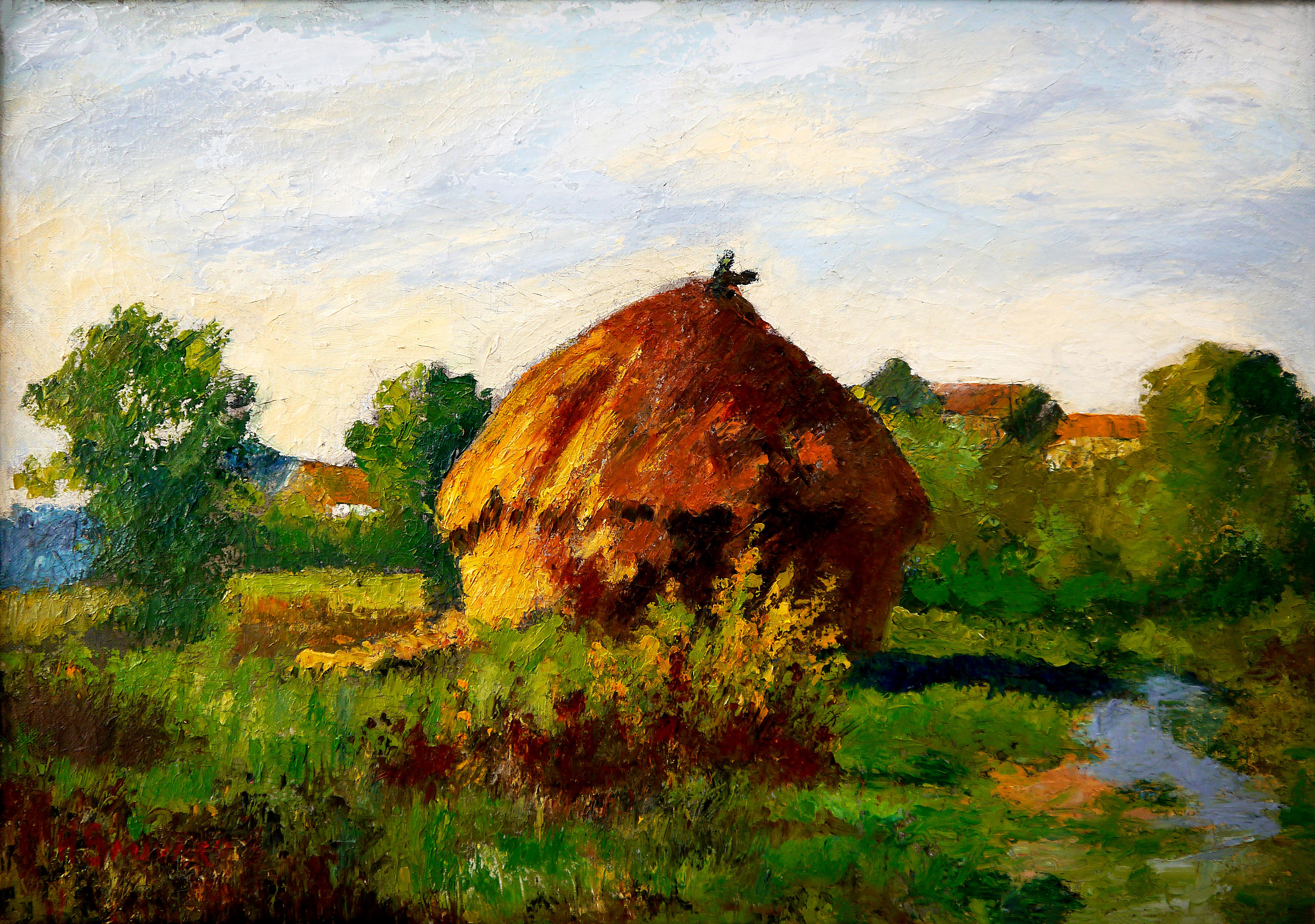 French School Impressionist Landscape Signed high texture Plein Air For Sale 6