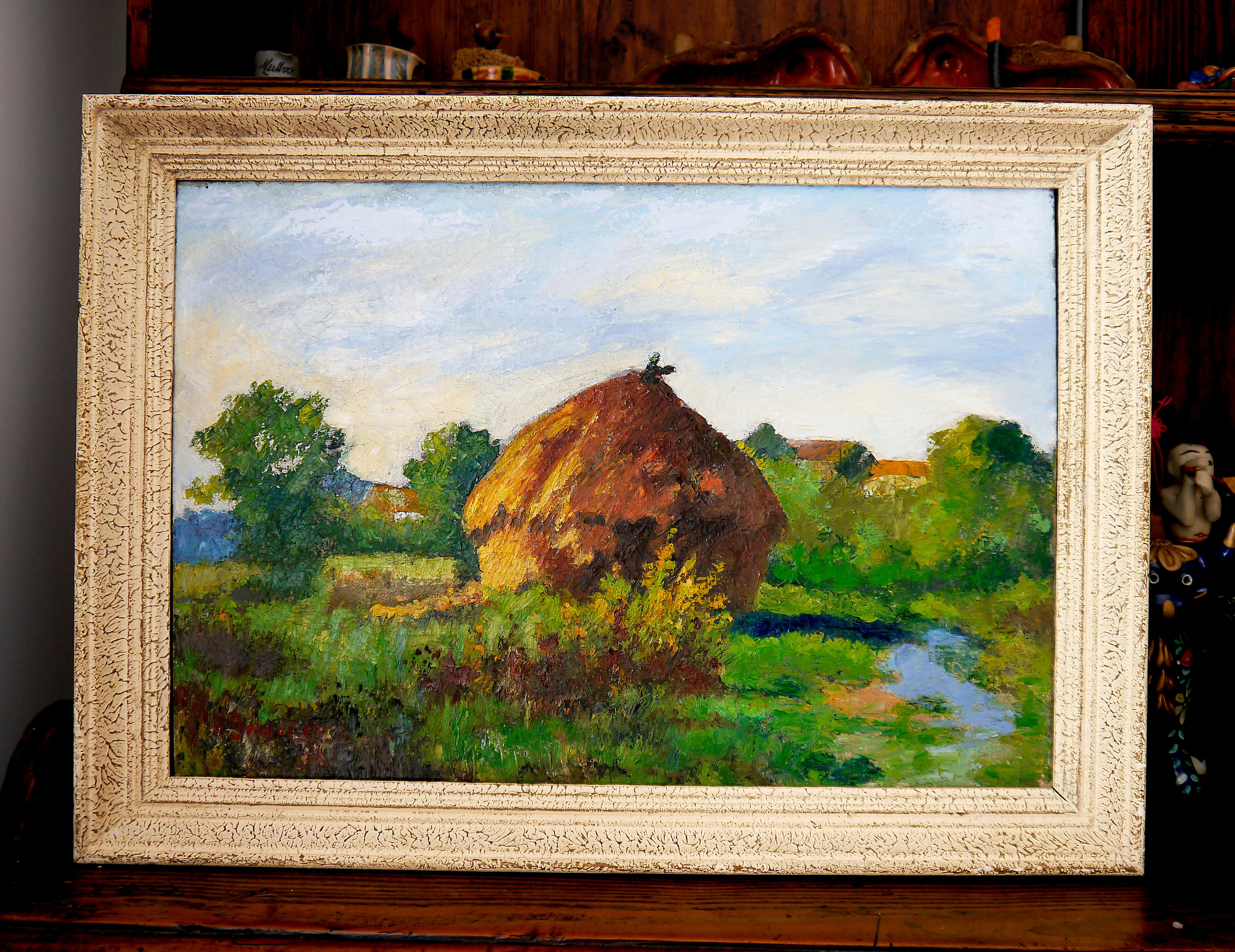 French School Impressionist Landscape Signed high texture Plein Air For Sale 7