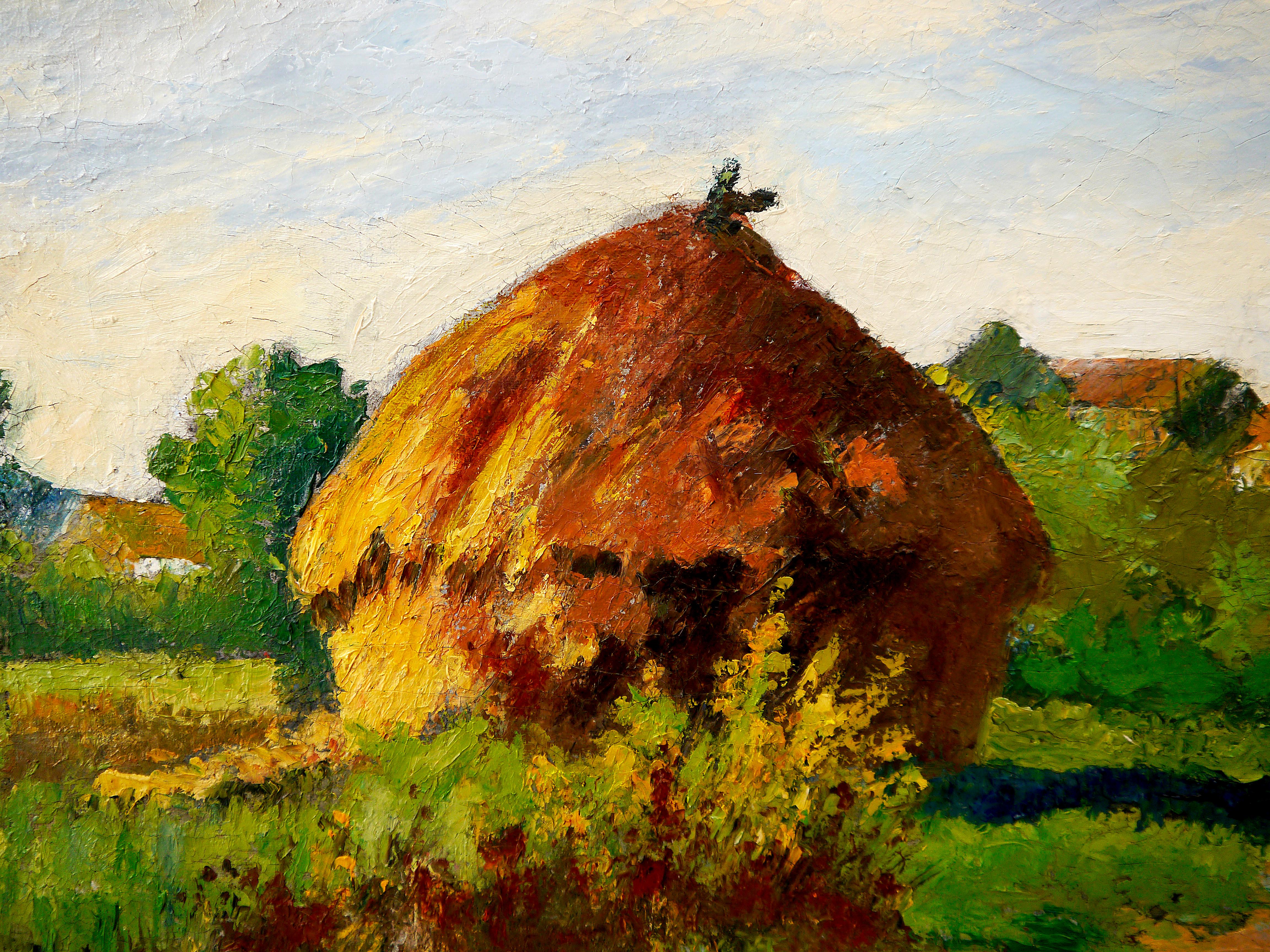 French School Impressionist Landscape Signed high texture Plein Air - Painting by French School Masters