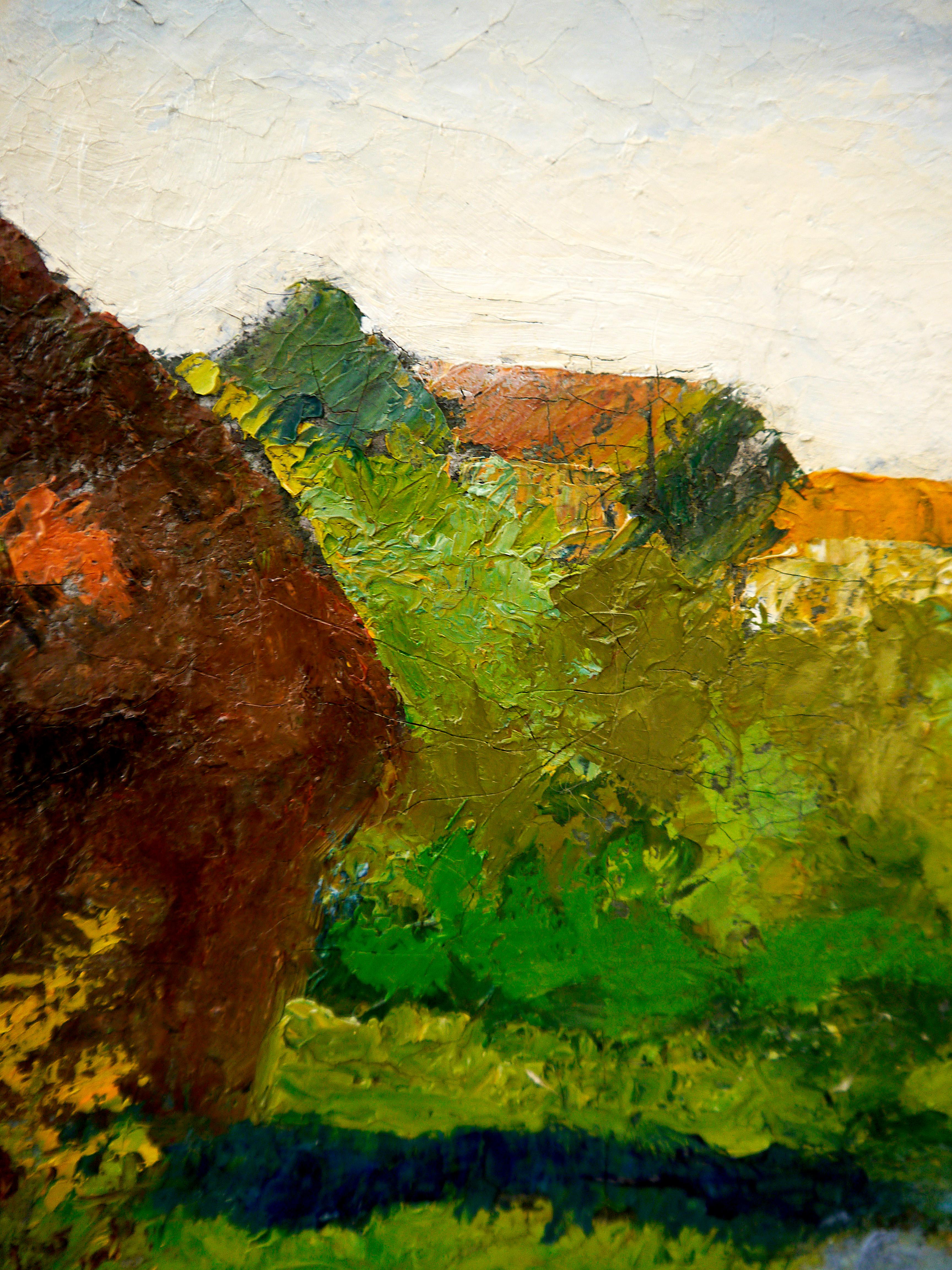French School Impressionist Landscape Signed high texture Plein Air For Sale 1