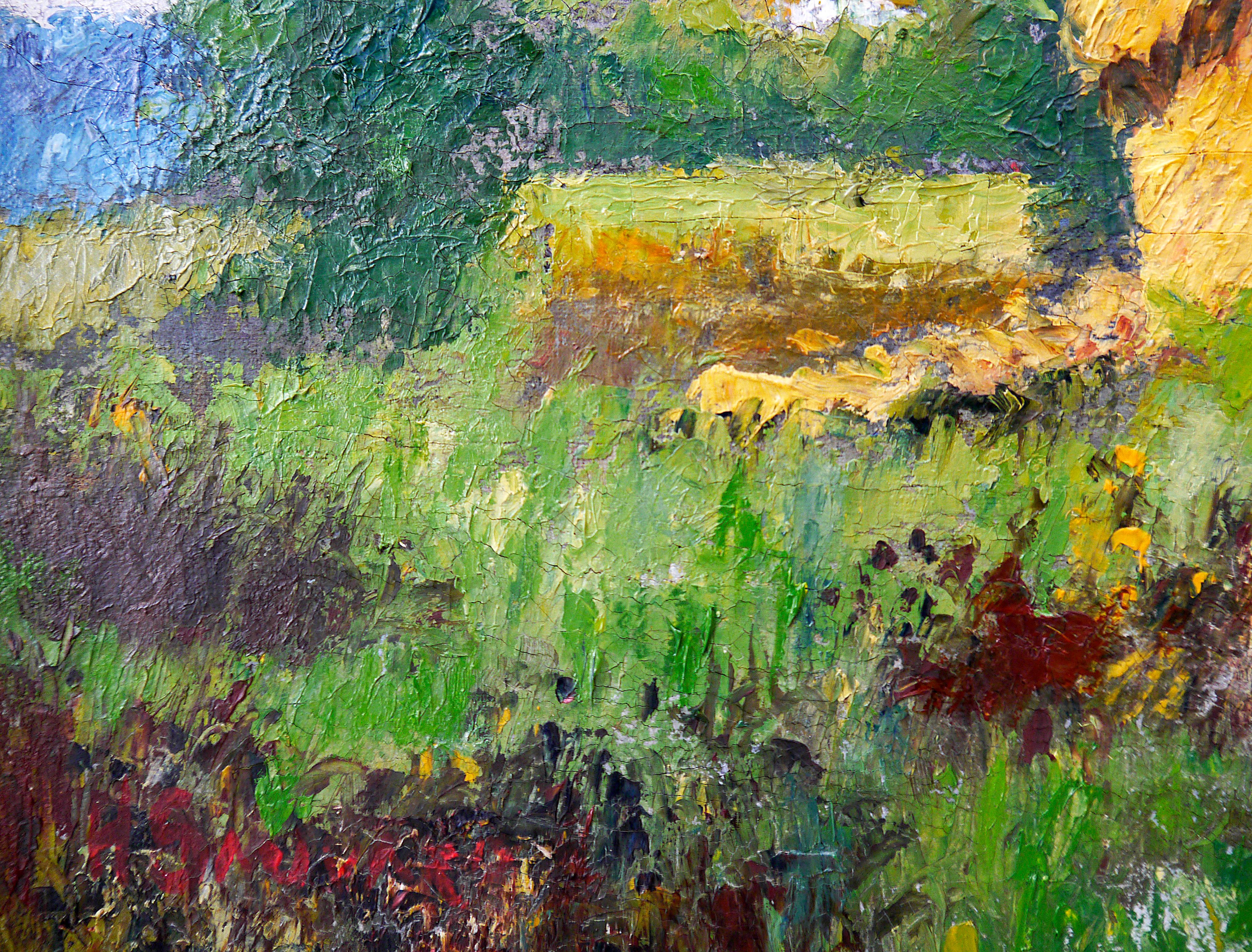 French School Impressionist Landscape Signed high texture Plein Air For Sale 2