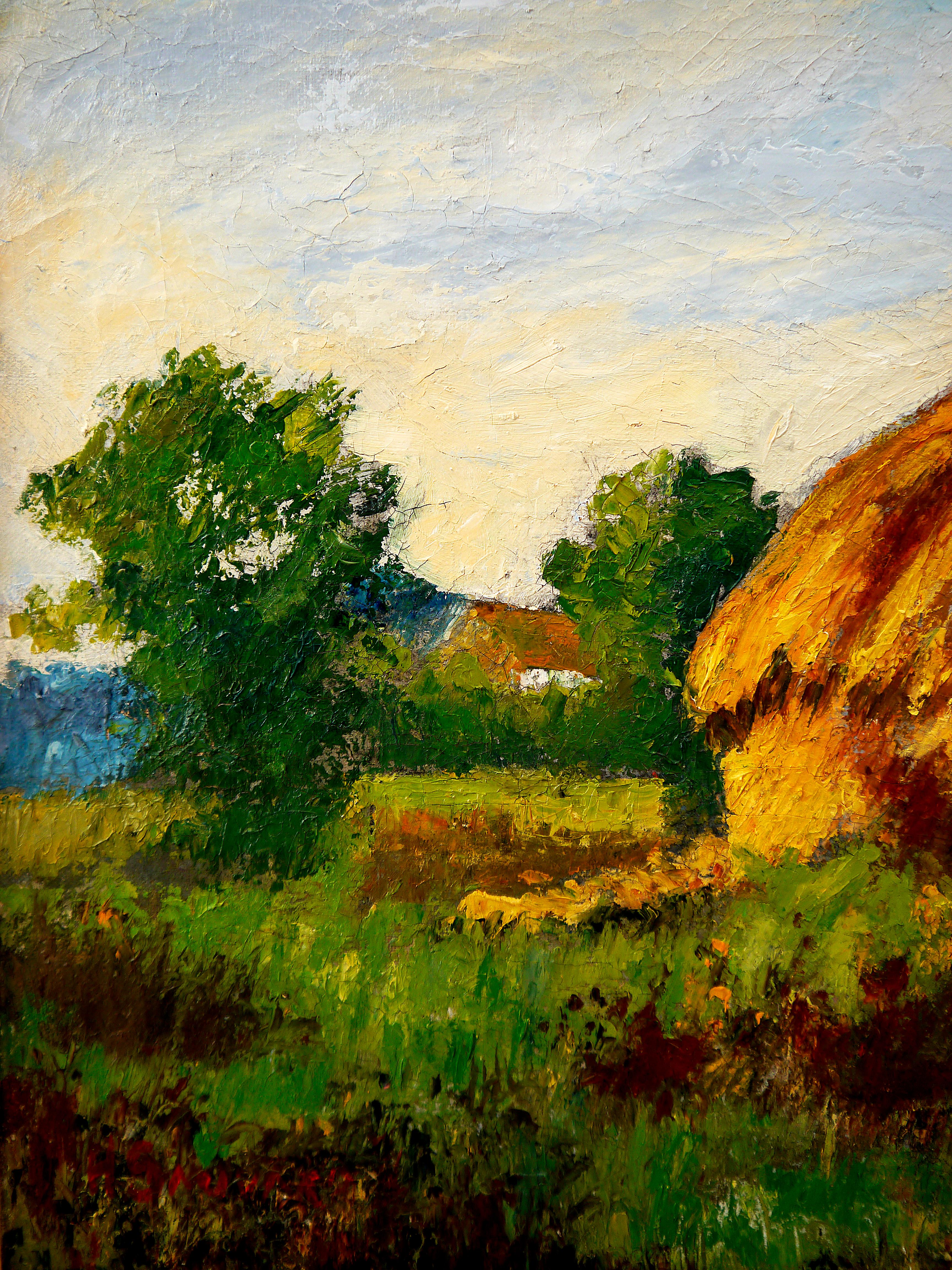 French School Impressionist Landscape Signed high texture Plein Air For Sale 3