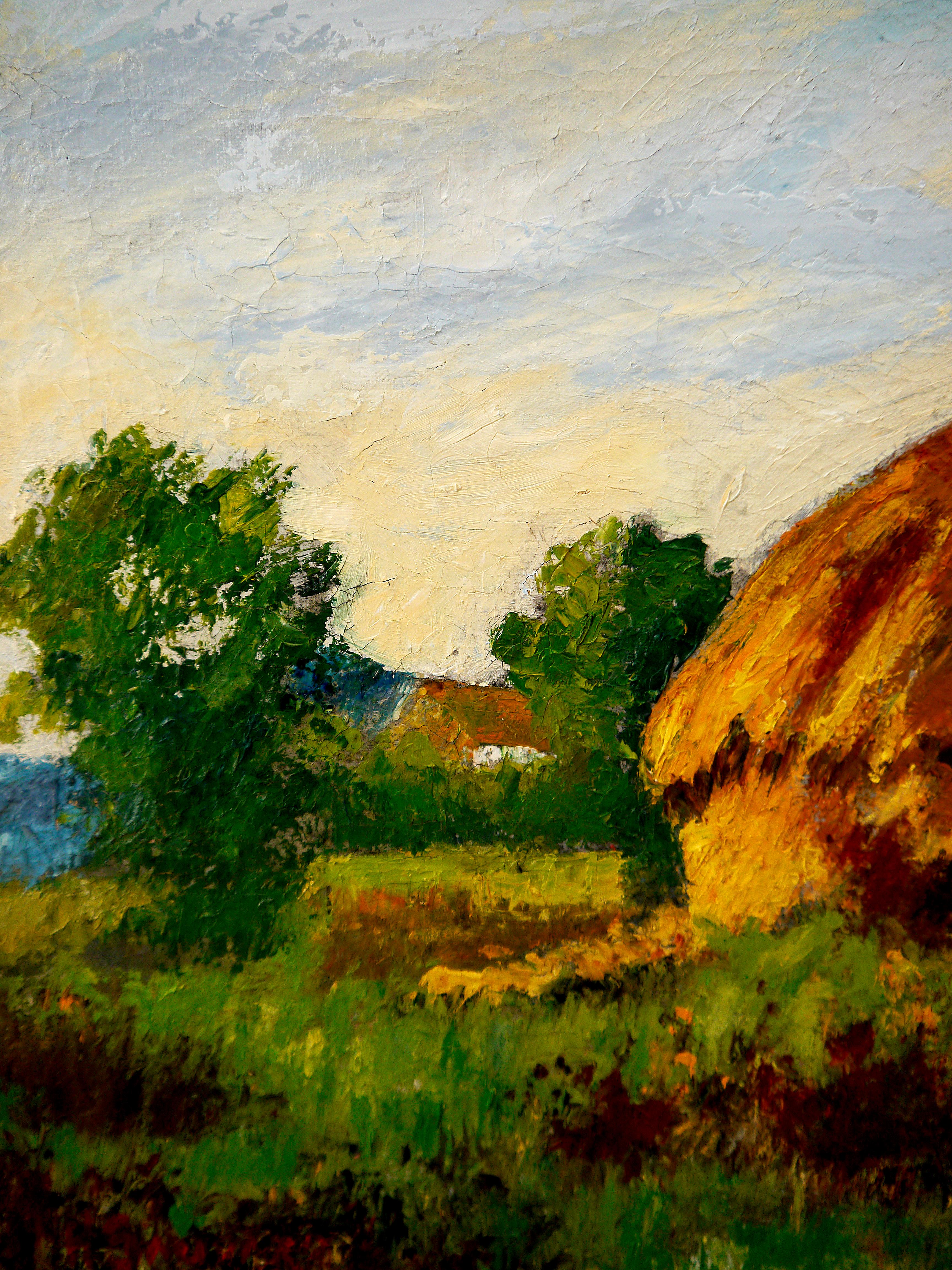 French School Impressionist Landscape Signed high texture Plein Air For Sale 5