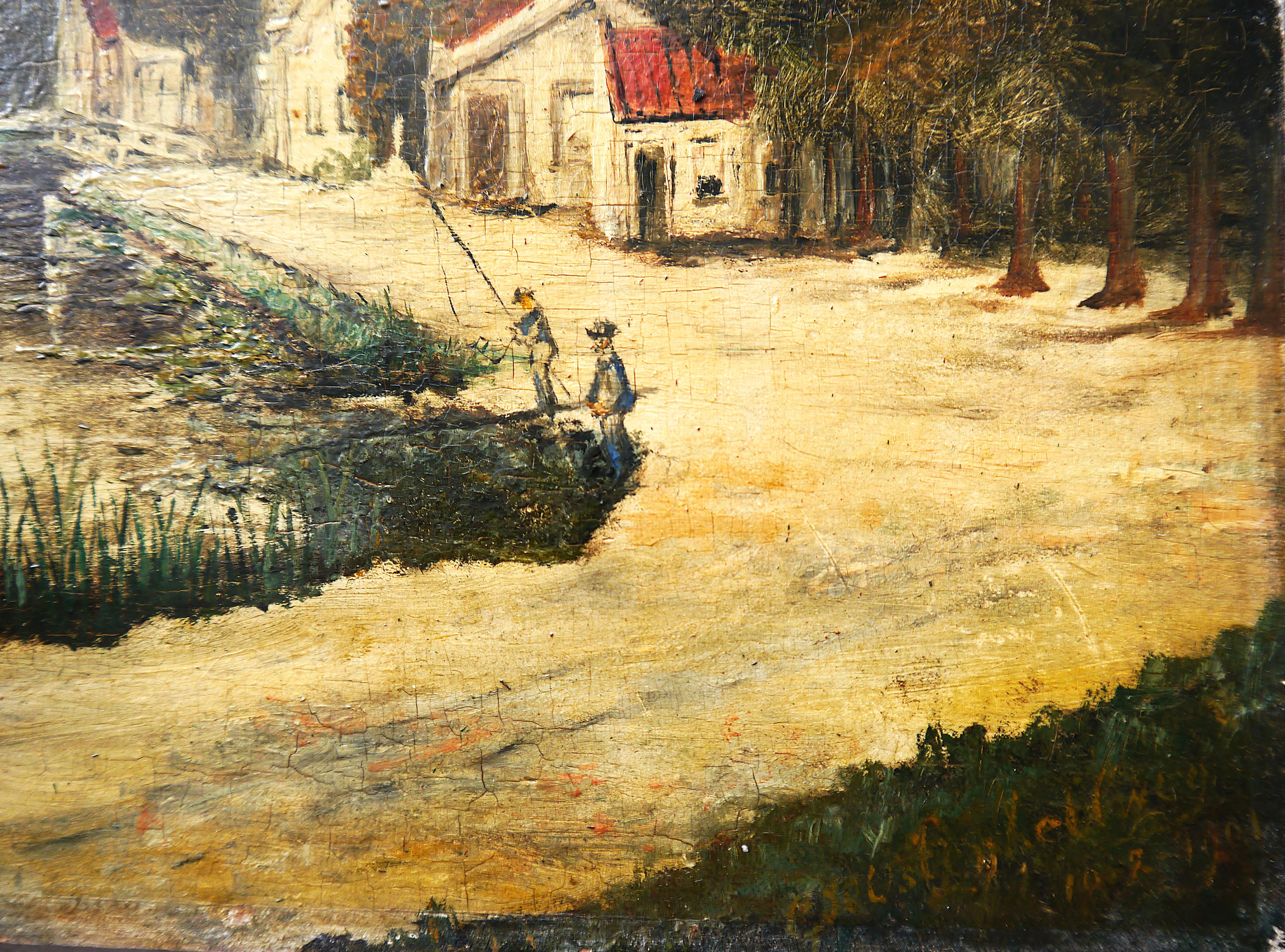 French School Impressionist Landscape Signed oil painting For Sale 6