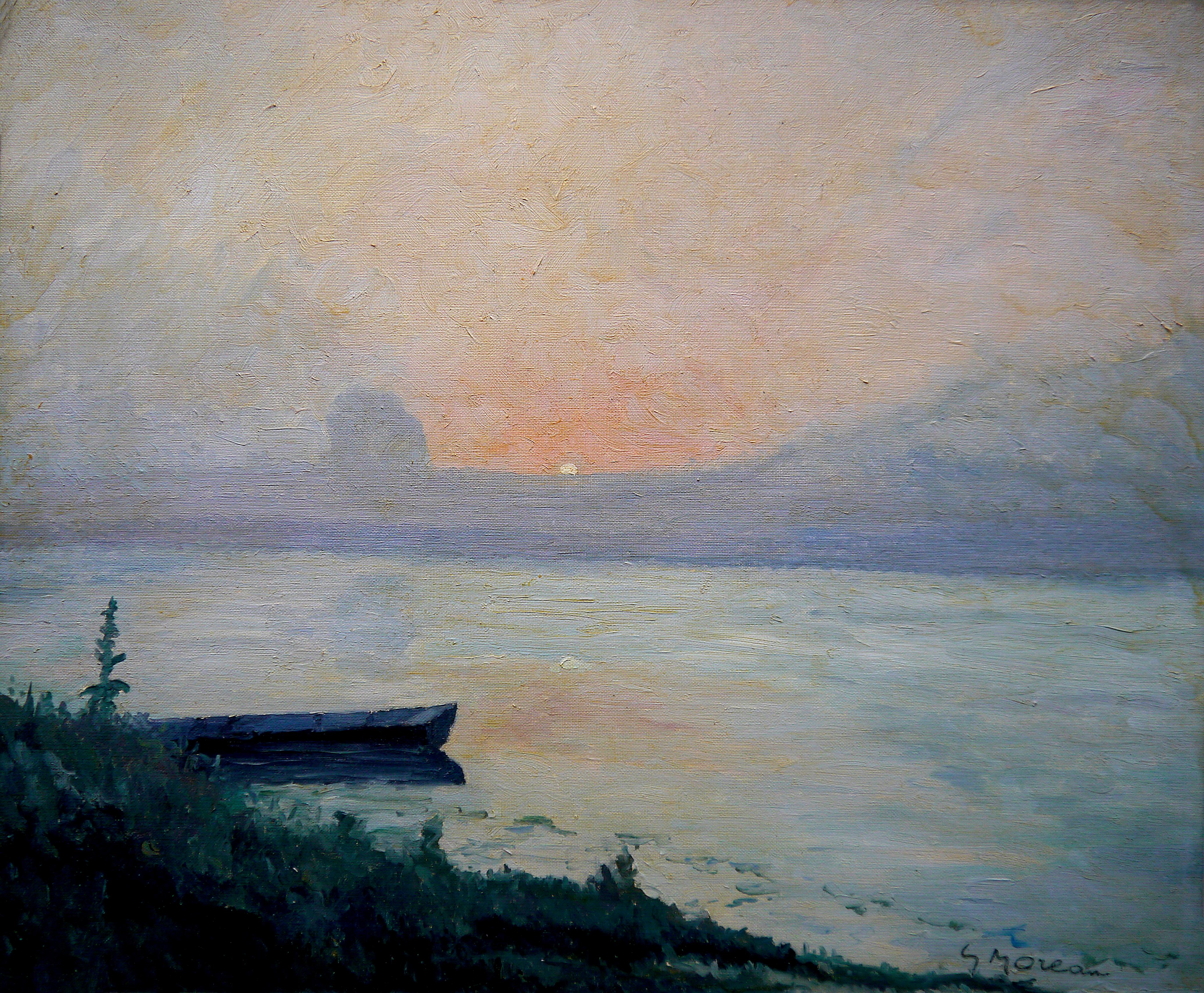 French School Impressionist Landscape Signed oil painting - Painting by French School Masters