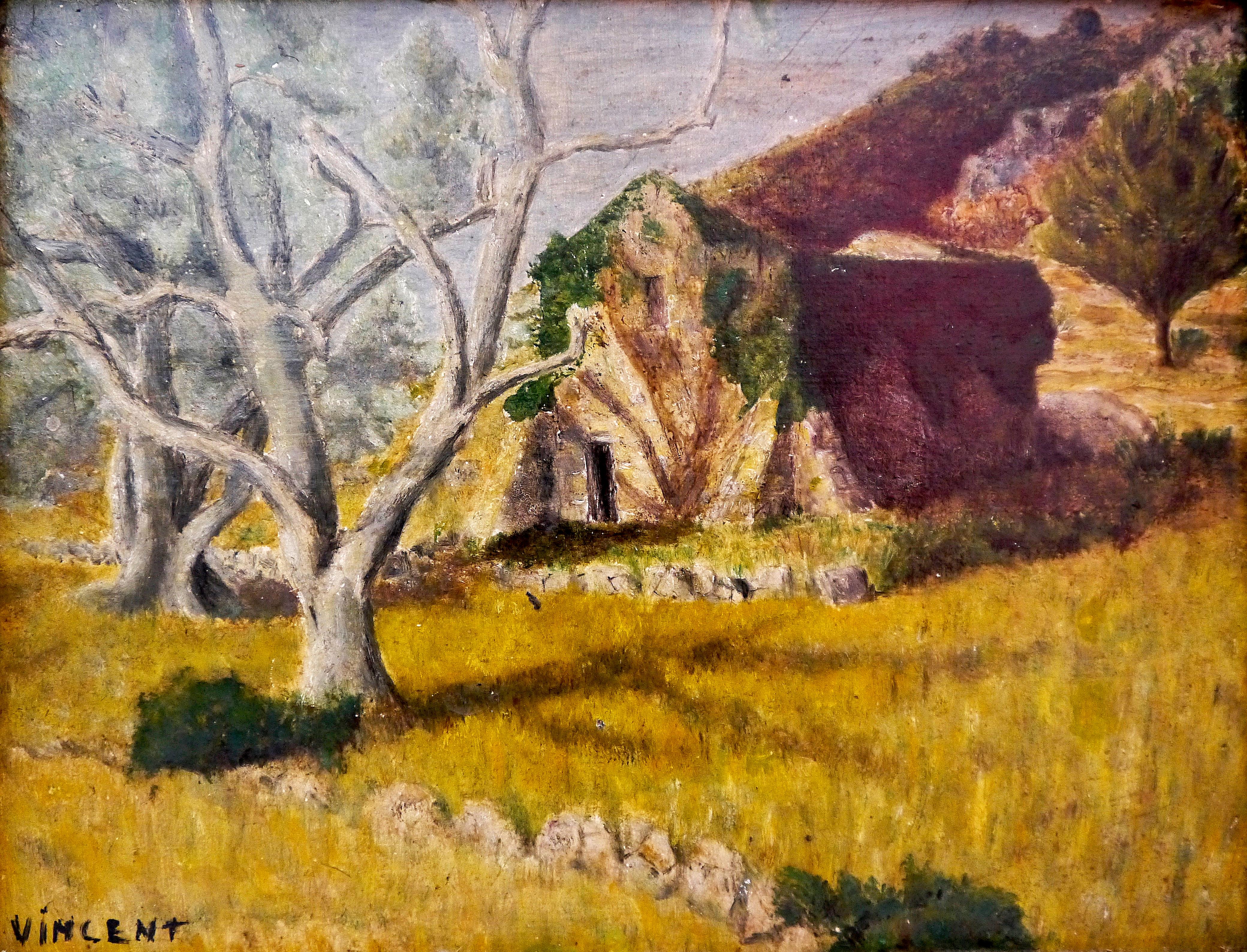 Impressionistische Landschaft der Französischen Schule, signiertes Ölgemälde – Painting von French School Masters