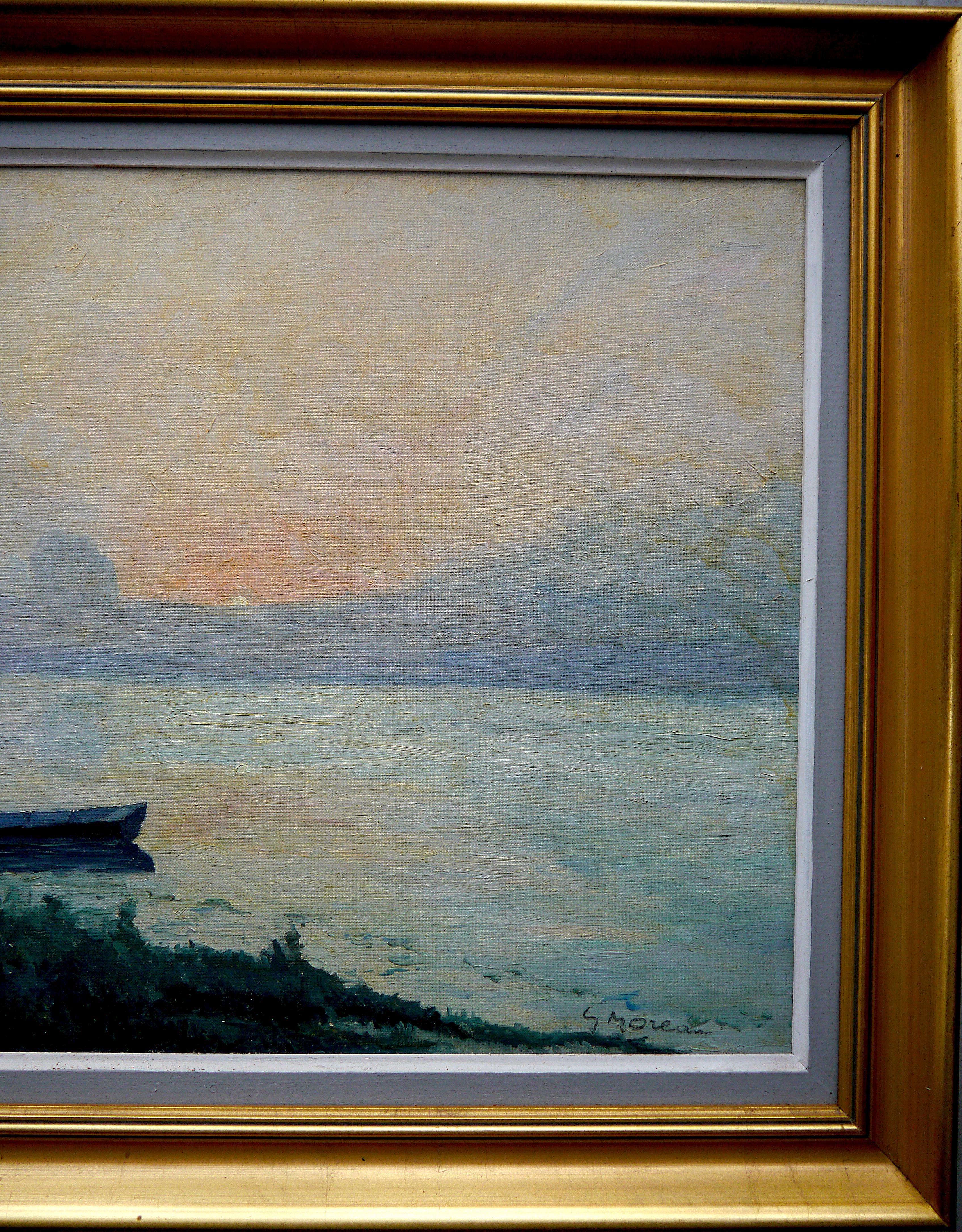 French School Impressionist Landscape Signed oil painting - Brown Landscape Painting by French School Masters