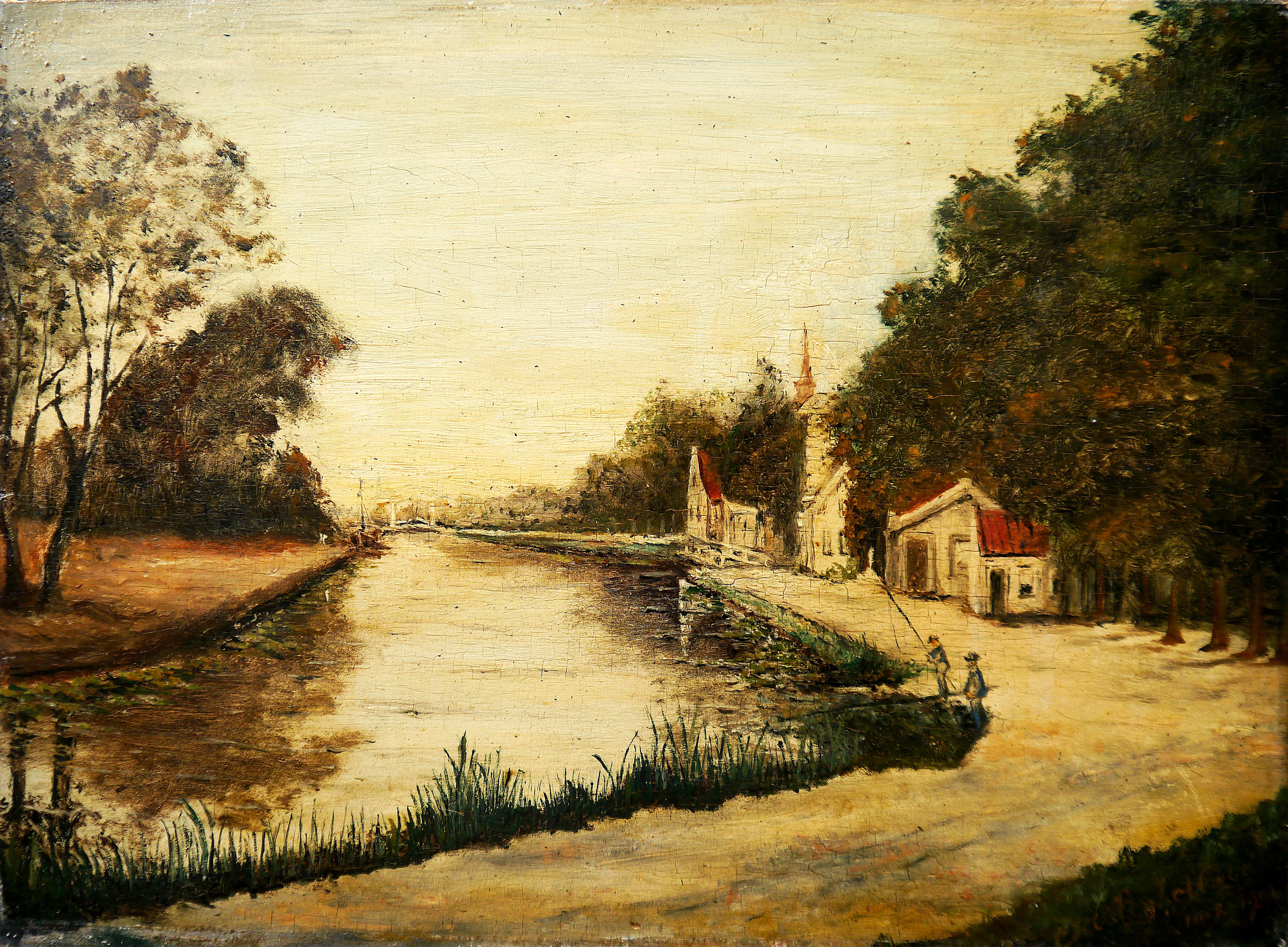French School Impressionist Landscape Signed oil painting For Sale 1