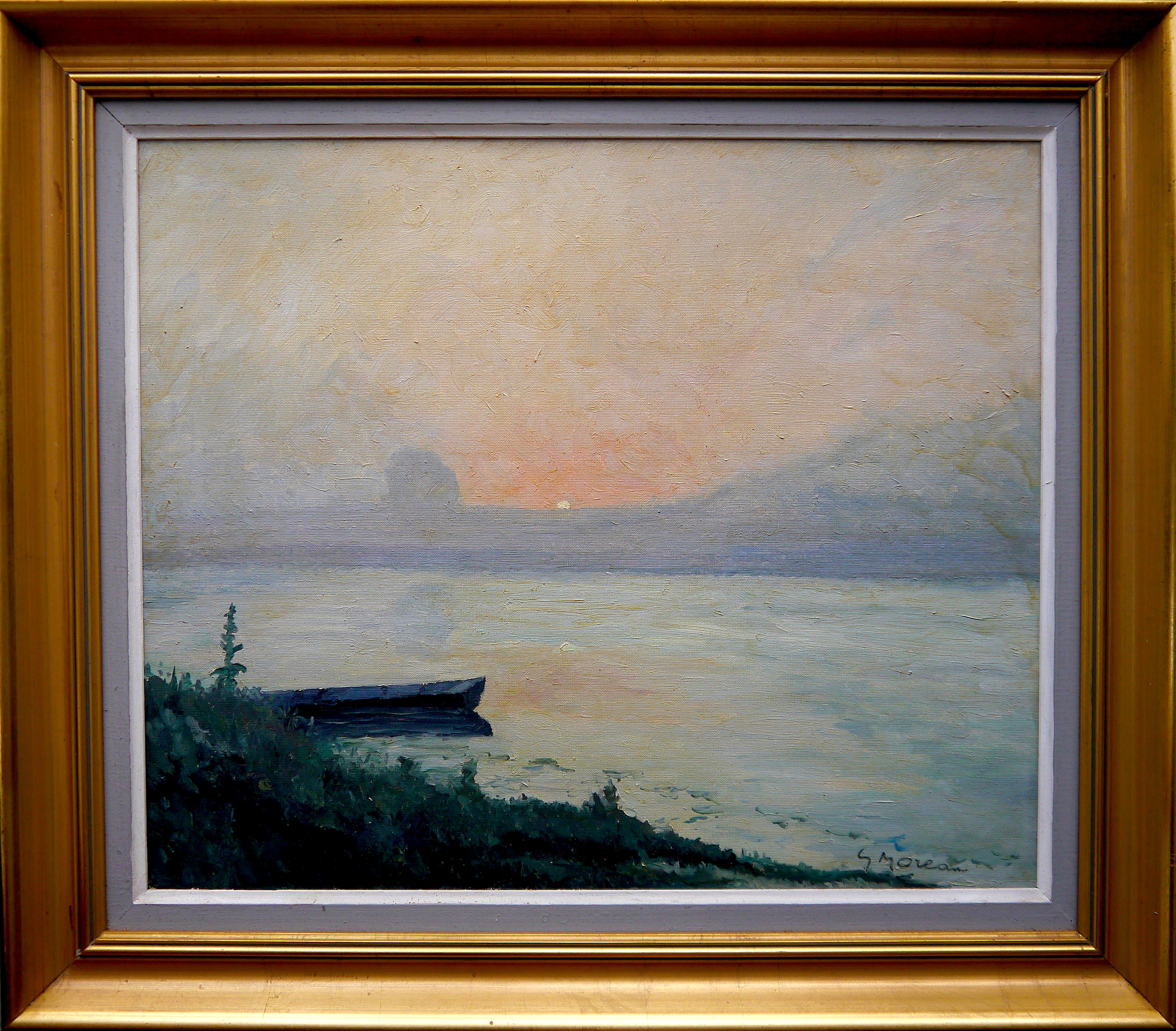 French School Masters Landscape Painting - French School Impressionist Landscape Signed oil painting