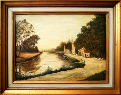 French School Impressionist Landscape Signed oil painting