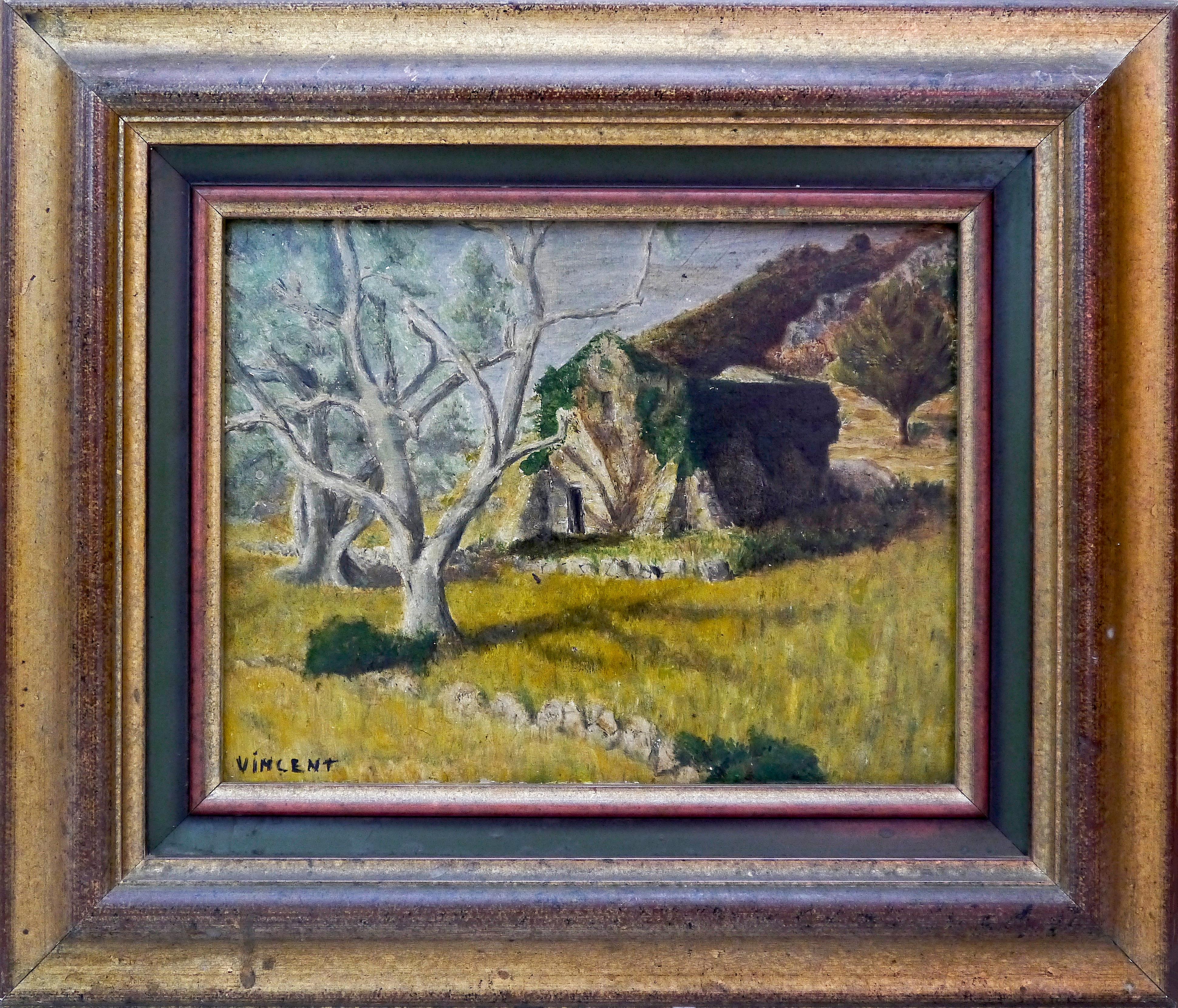 French School Impressionist Landscape Signed oil painting