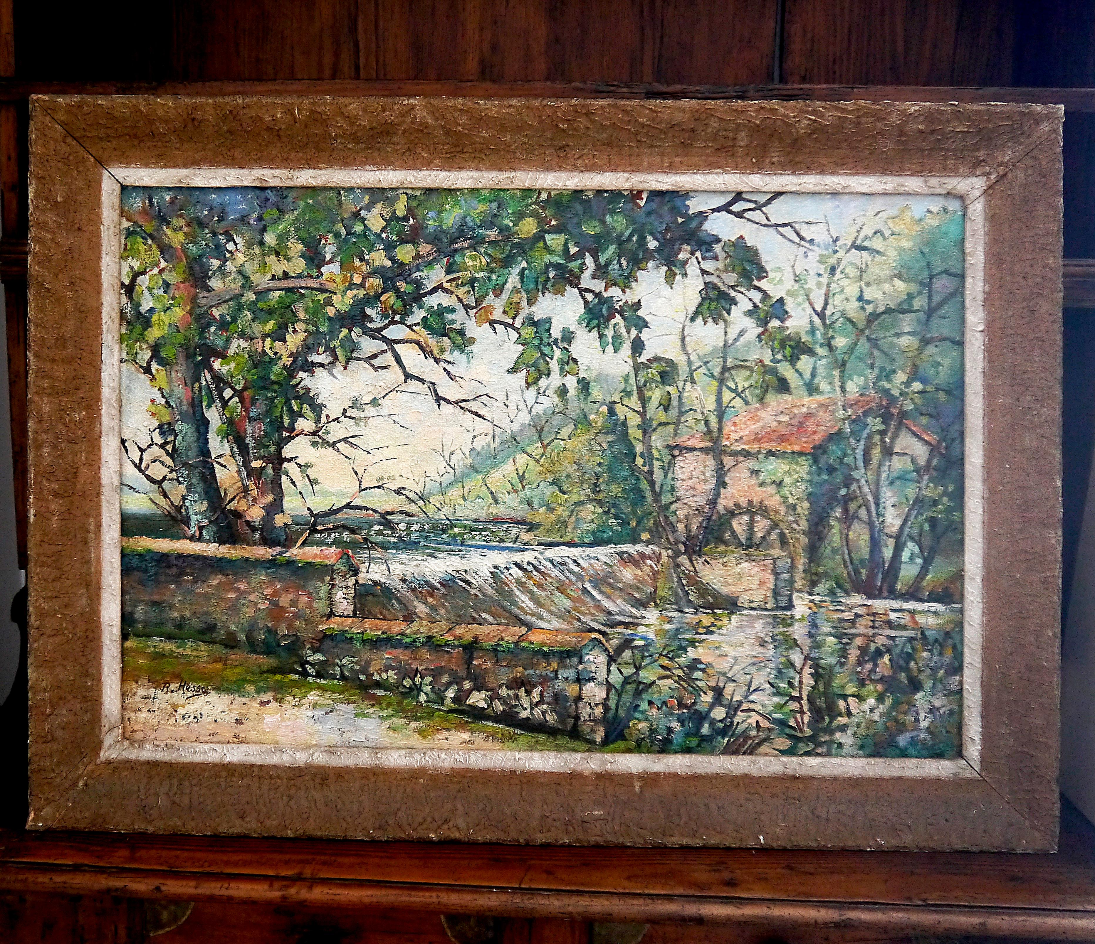 French School Impressionist The old watermill oil painting For Sale 4