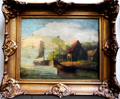 French school Landscape 2 paintings Holland