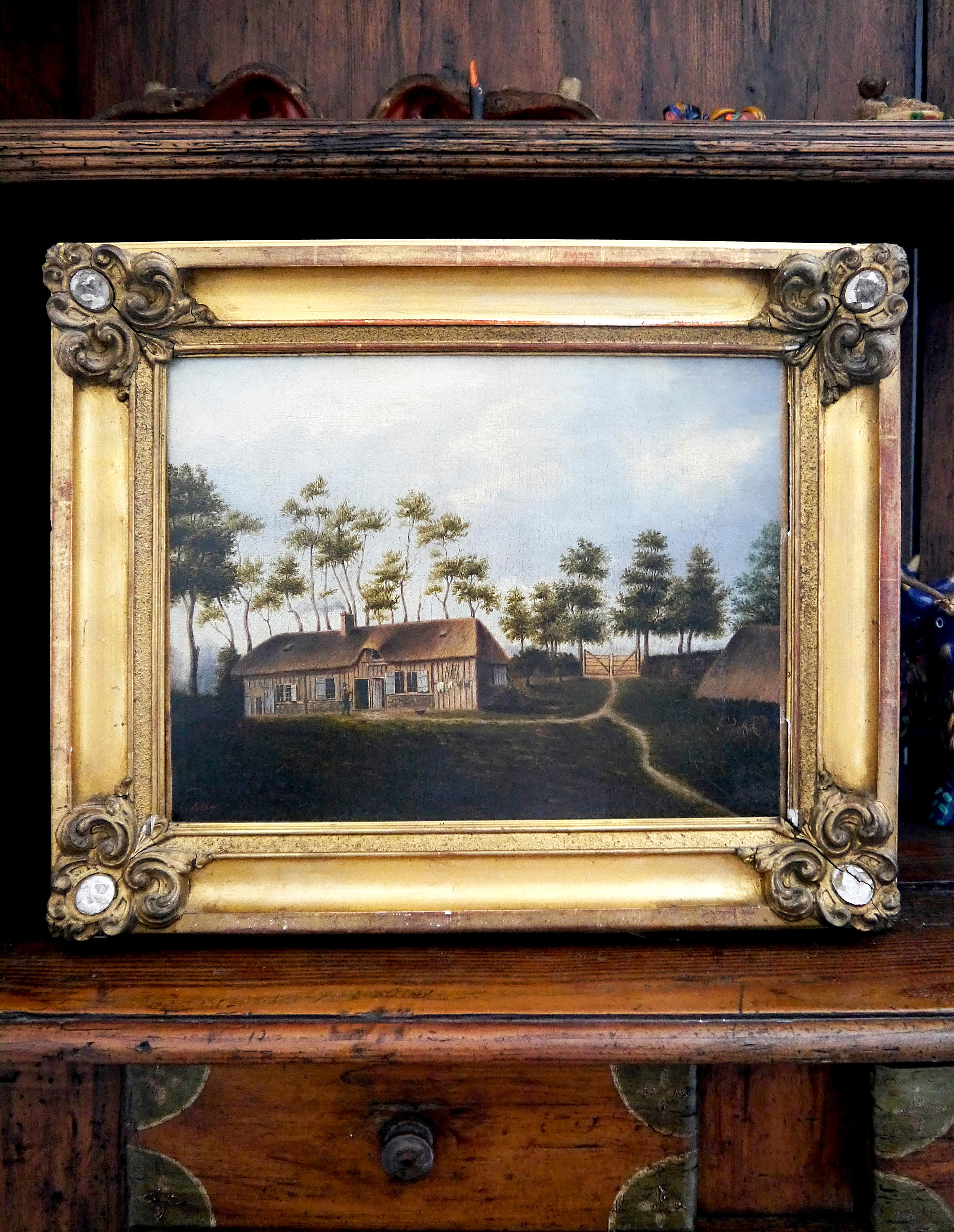 French School Landscape BARBIZON Oil painting Signed For Sale 5