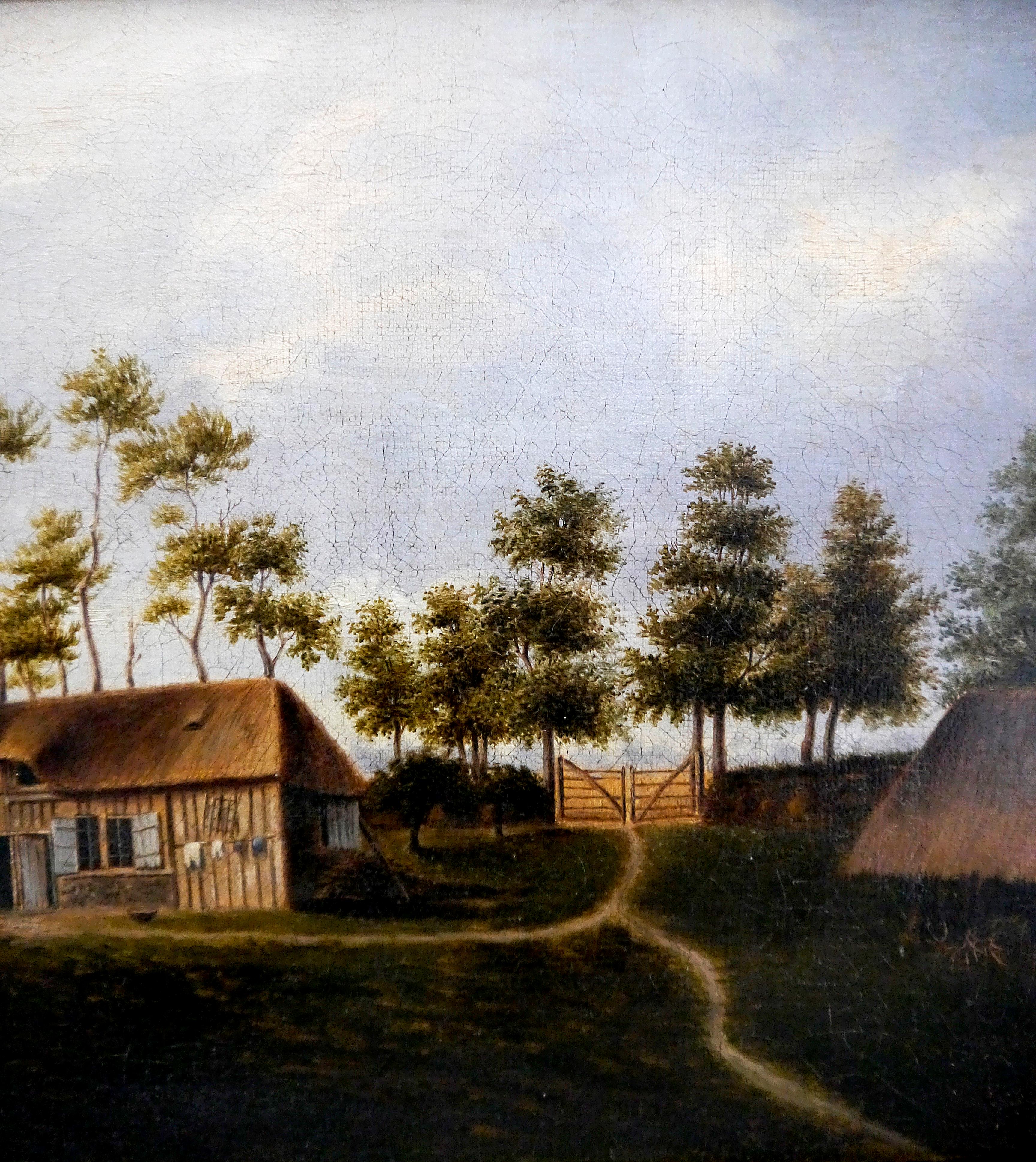 ➡️Rustic Cottage in a Woodland Clearing⬅️

This painting, signed simply 'Adam,' appears to be the work of an artist closely associated with the Barbizon school—a movement that emerged in mid-19th century France, championed by the likes of Corot,