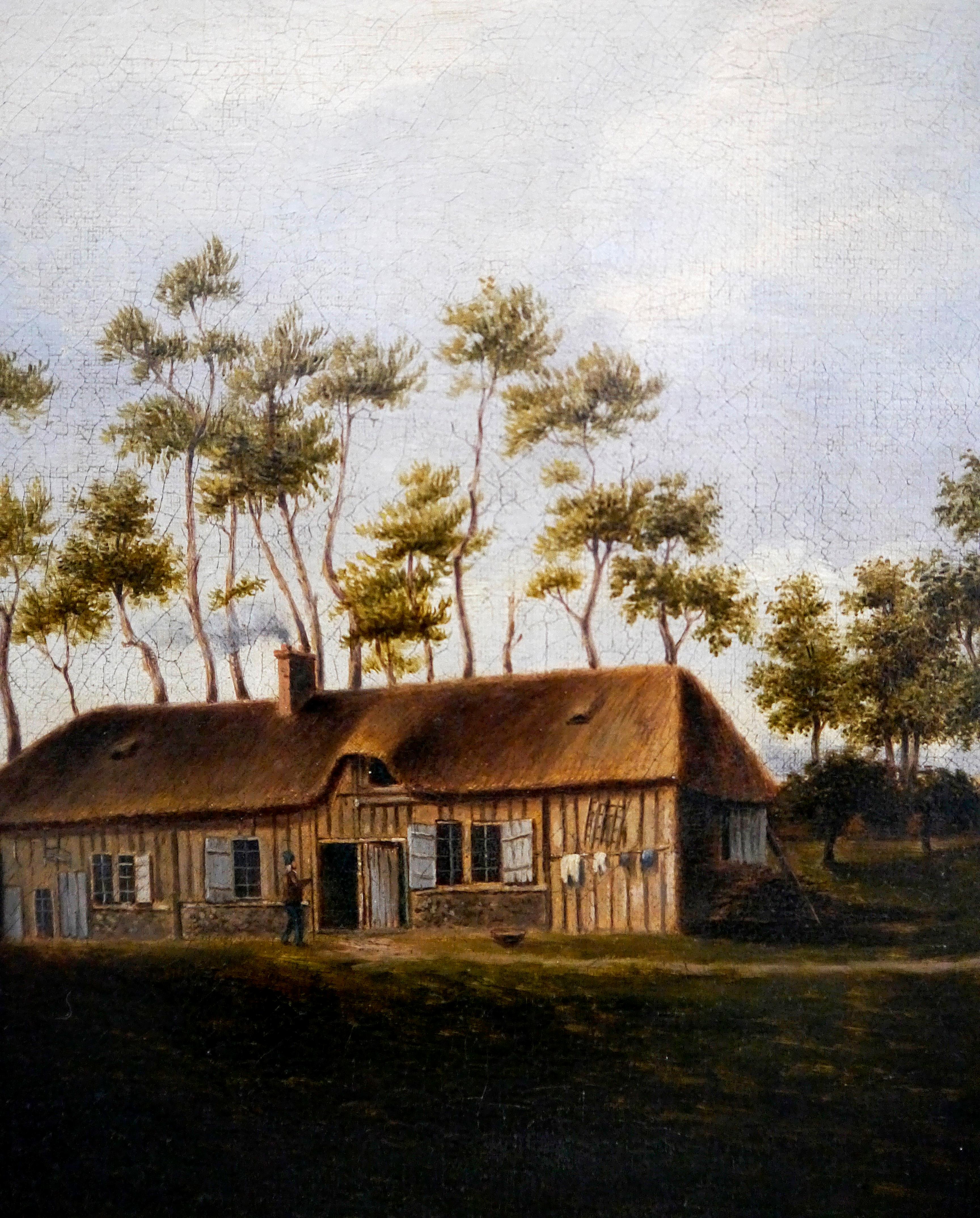 French School Landscape BARBIZON Oil painting Signed For Sale 1
