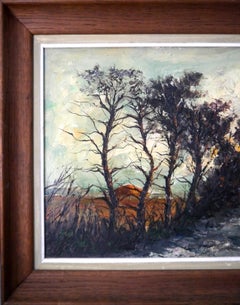 French school Landscape countryside forest oil painting Signed