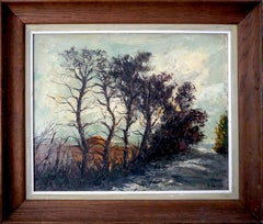French school Landscape countryside forest oil painting Signed