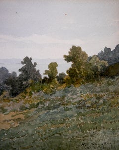 French school landscape Honfleur Les côteaux Signed 1906