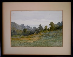 French school landscape Honfleur Les côteaux Signed 1906