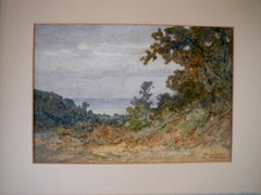 French school landscape Honfleur Val de Reine Signed 1906