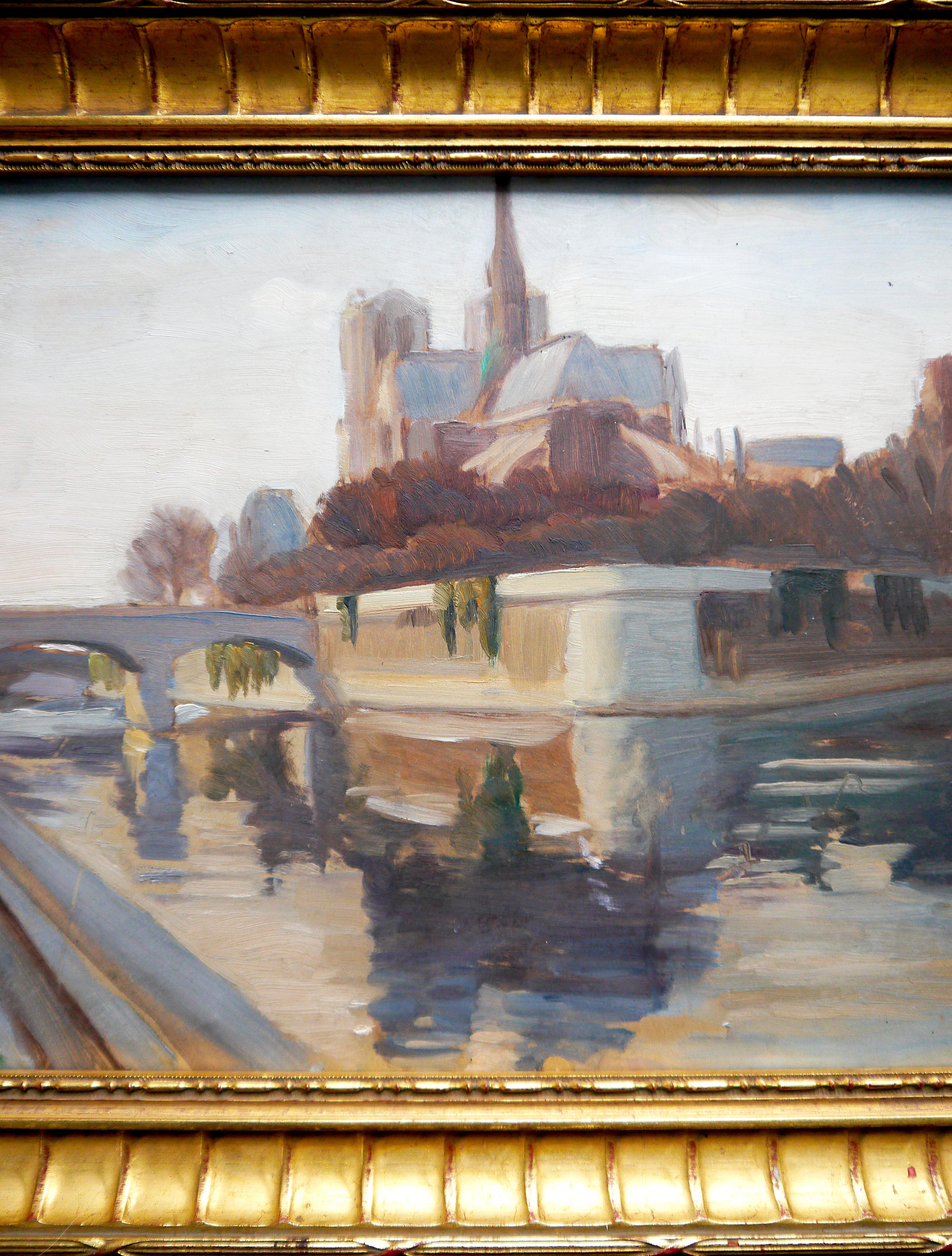 ⭐Notre Dame Cathedral from Paris

It's a rare painting of Notre Dame Cathedrale. 

Notre Dame Cathedral is a quintessential symbol of Parisian history, culture, and Gothic architecture. Its depiction here reinforces a connection to the timeless