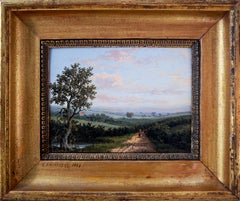 French school Landscape painting Signed