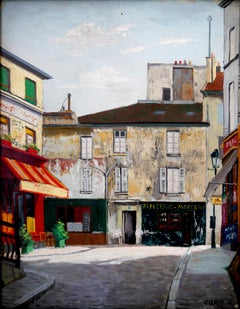 French school Landscape Paris scene, oil painting Signed 1936