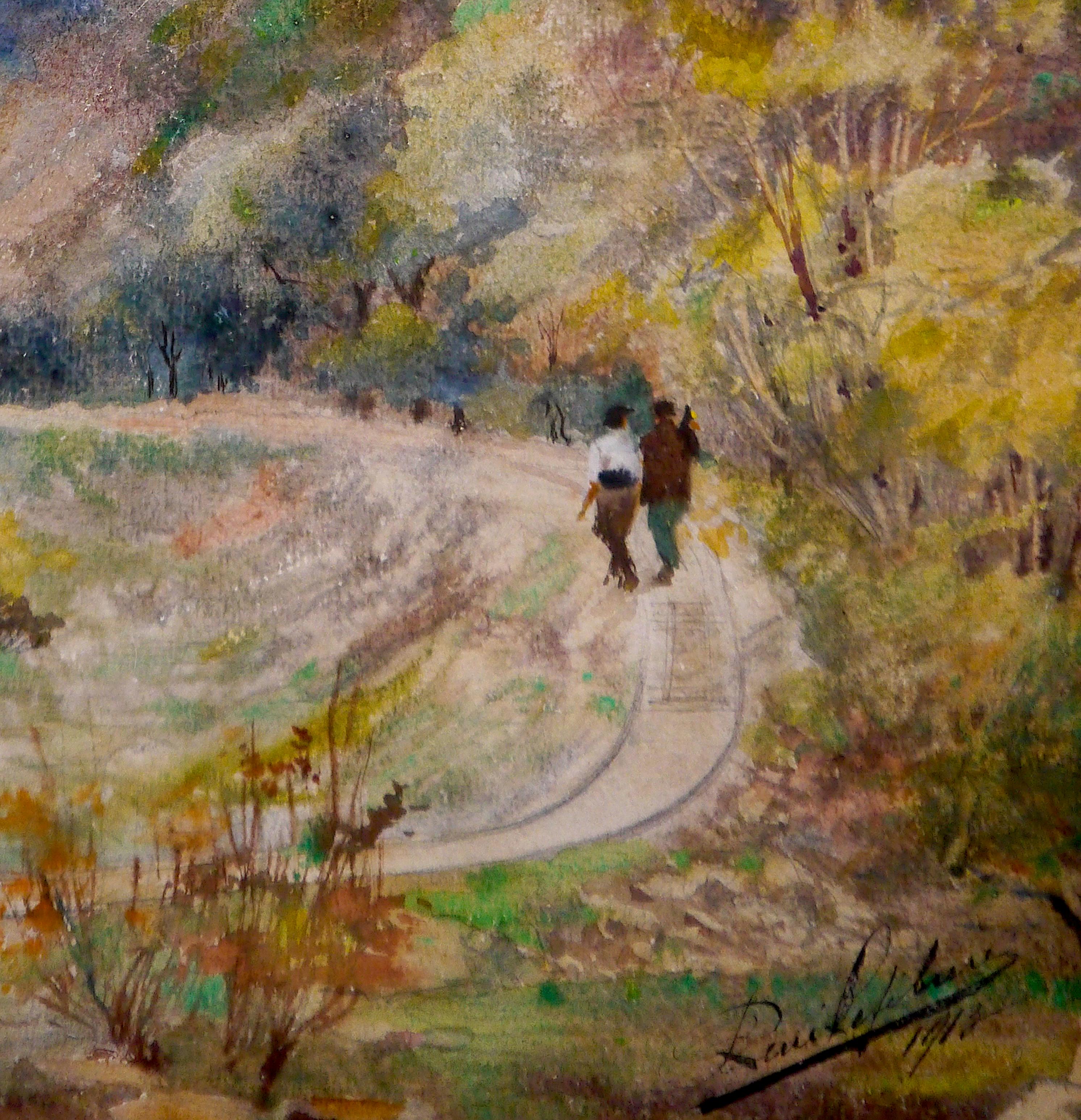 French school Landscape Provence painting Signed For Sale 5